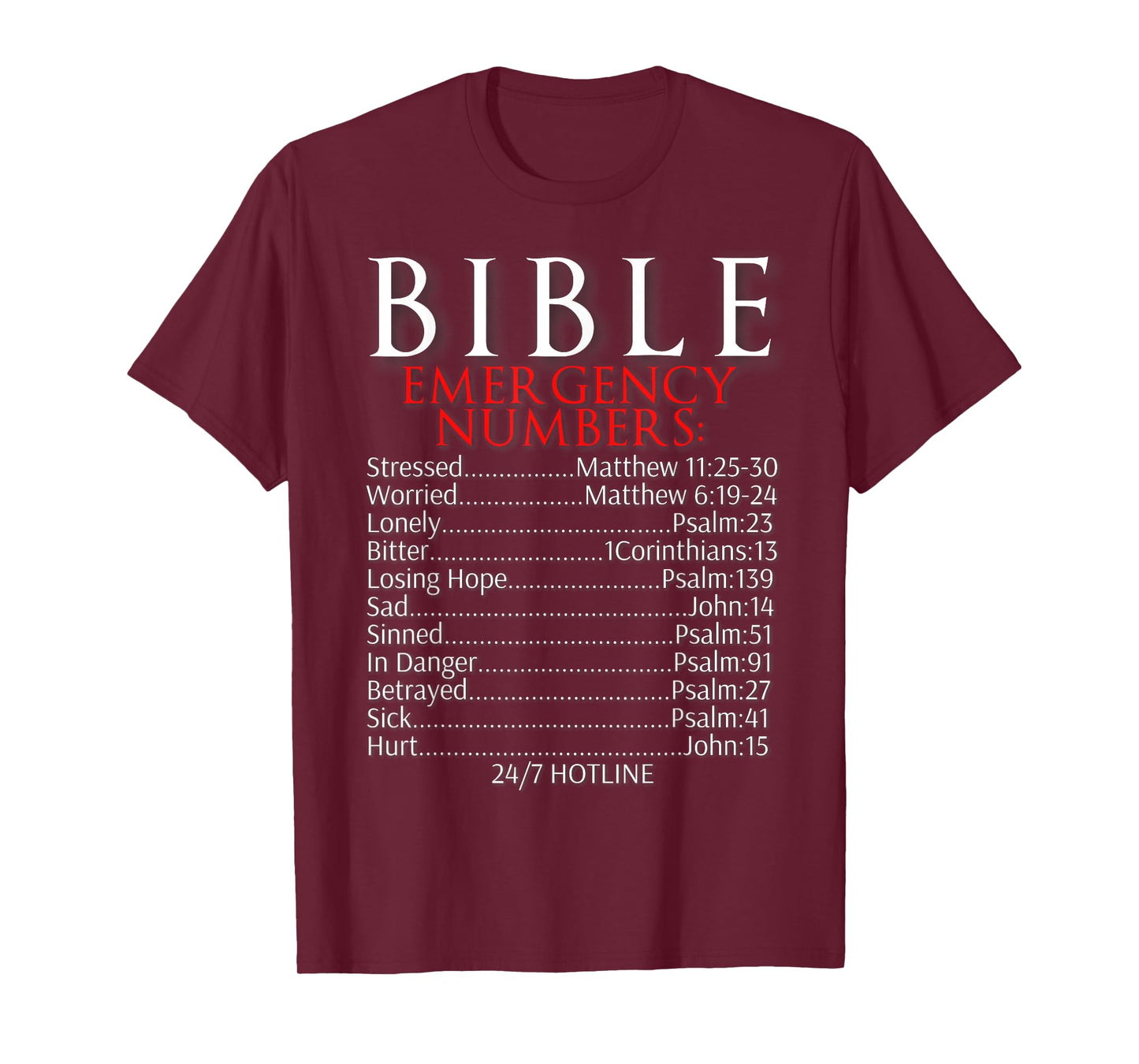 Bible Emergency Numbers Shirt Bible Hotline T-Shirt