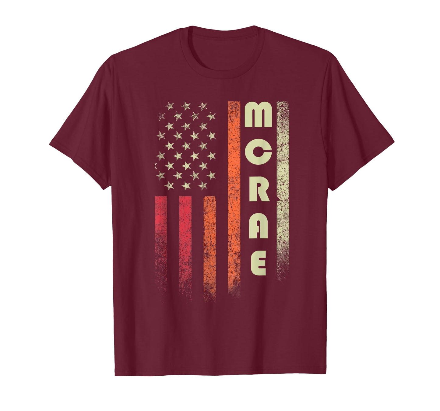MCRAE Surname Funny Retro Vintage Birthday American Flag T-Shirt