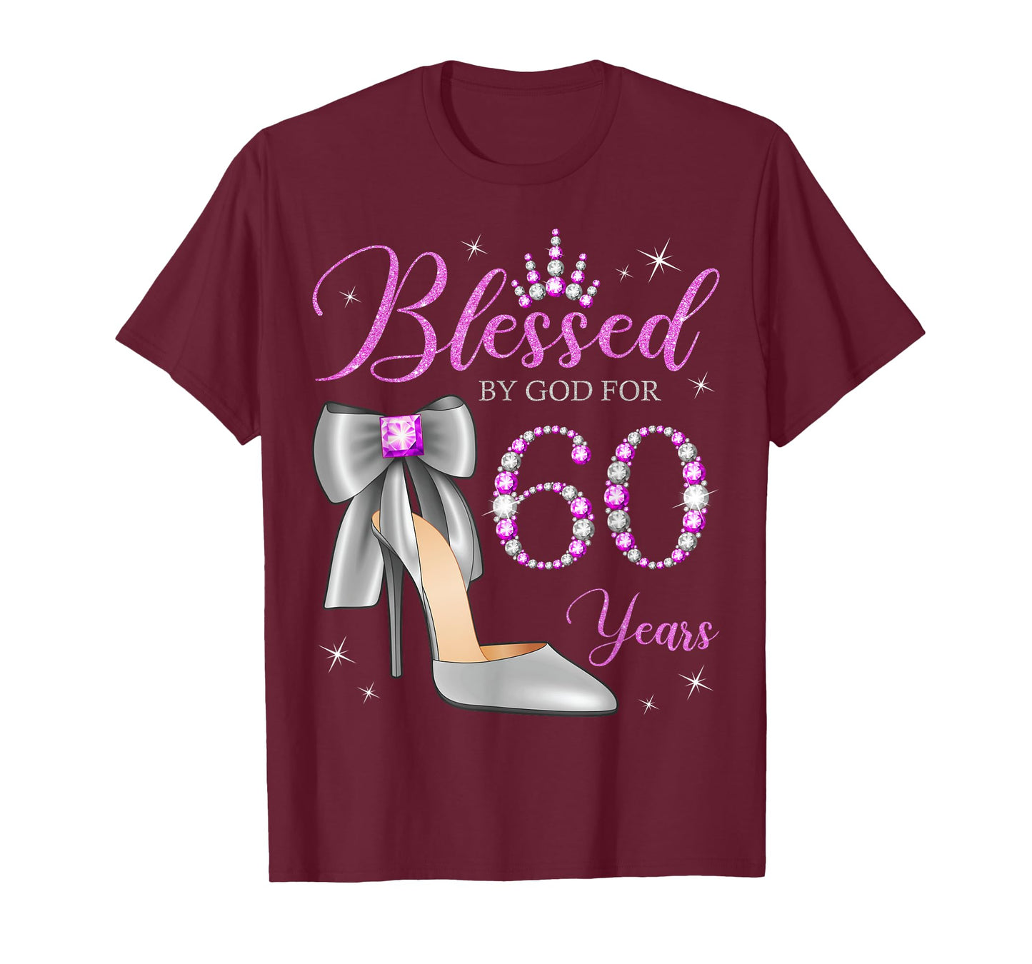 Blessed By God For 60 Years Old 60th Birthday Party Queen T-Shirt