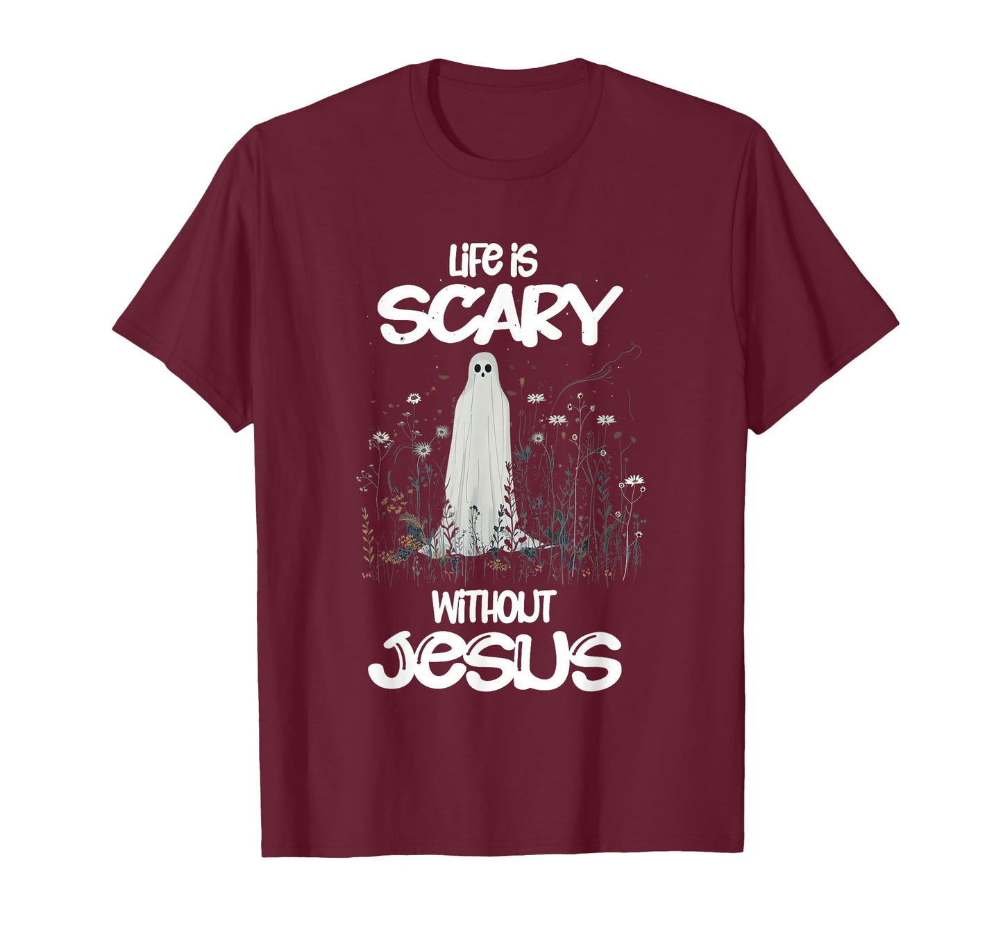 Spooky Life is Scary Without Jesus Christian Halloween T-Shirt