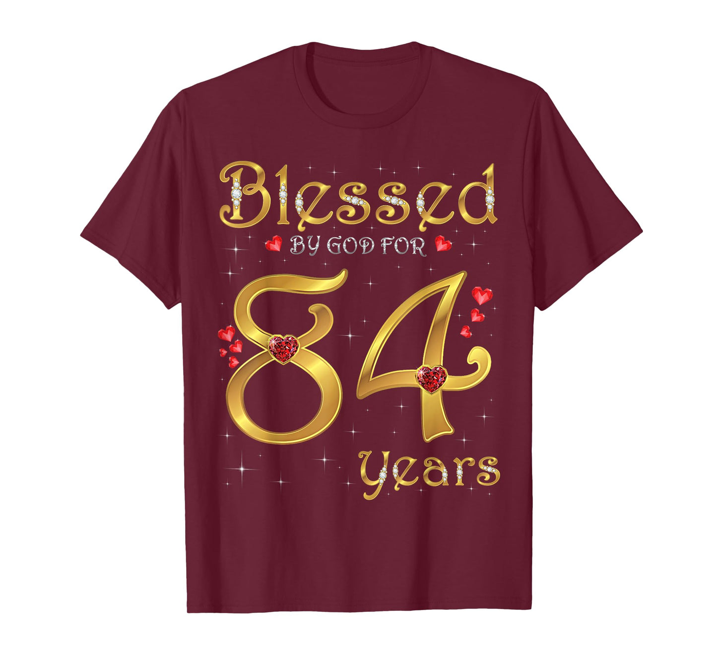 Blessed By God For 84 Years Old 84th Birthday Party Queen T-Shirt