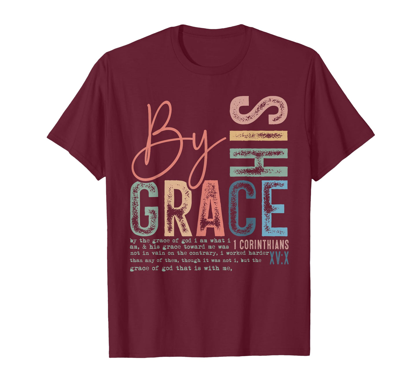 Retro by His Grace Christian - Religious Bible Verse Faith T-Shirt