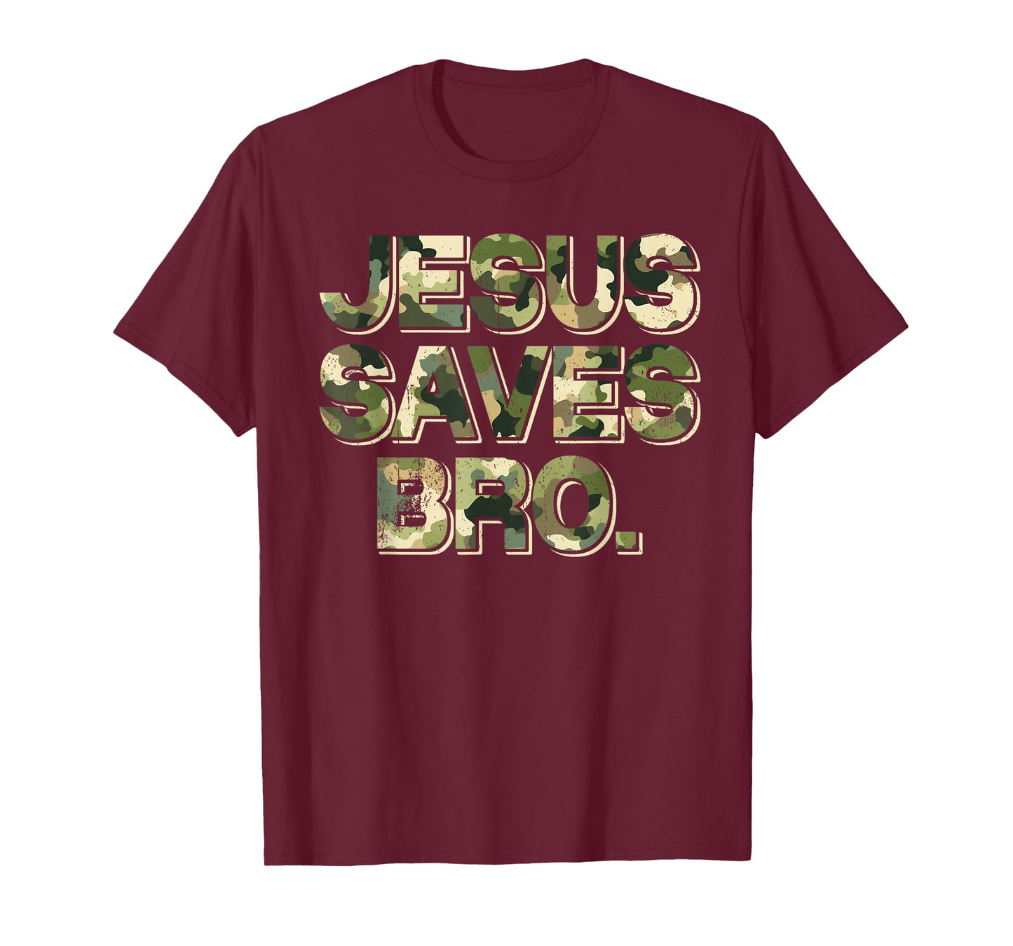 Vintage Camo Jesus Saves Bro T Shirt Christian Religion T-Shirt