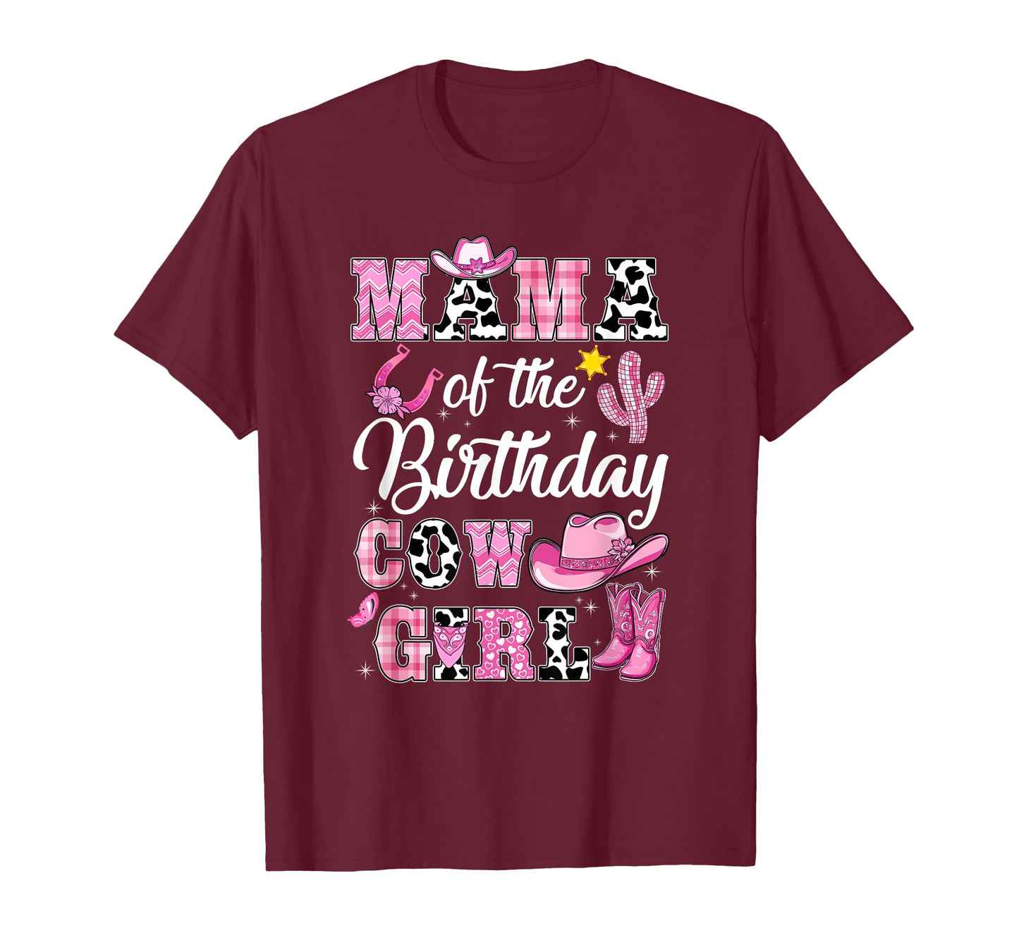 Mama Of The Birthday Cow Girl Western Cowgirl 1St Birthday T-Shirt