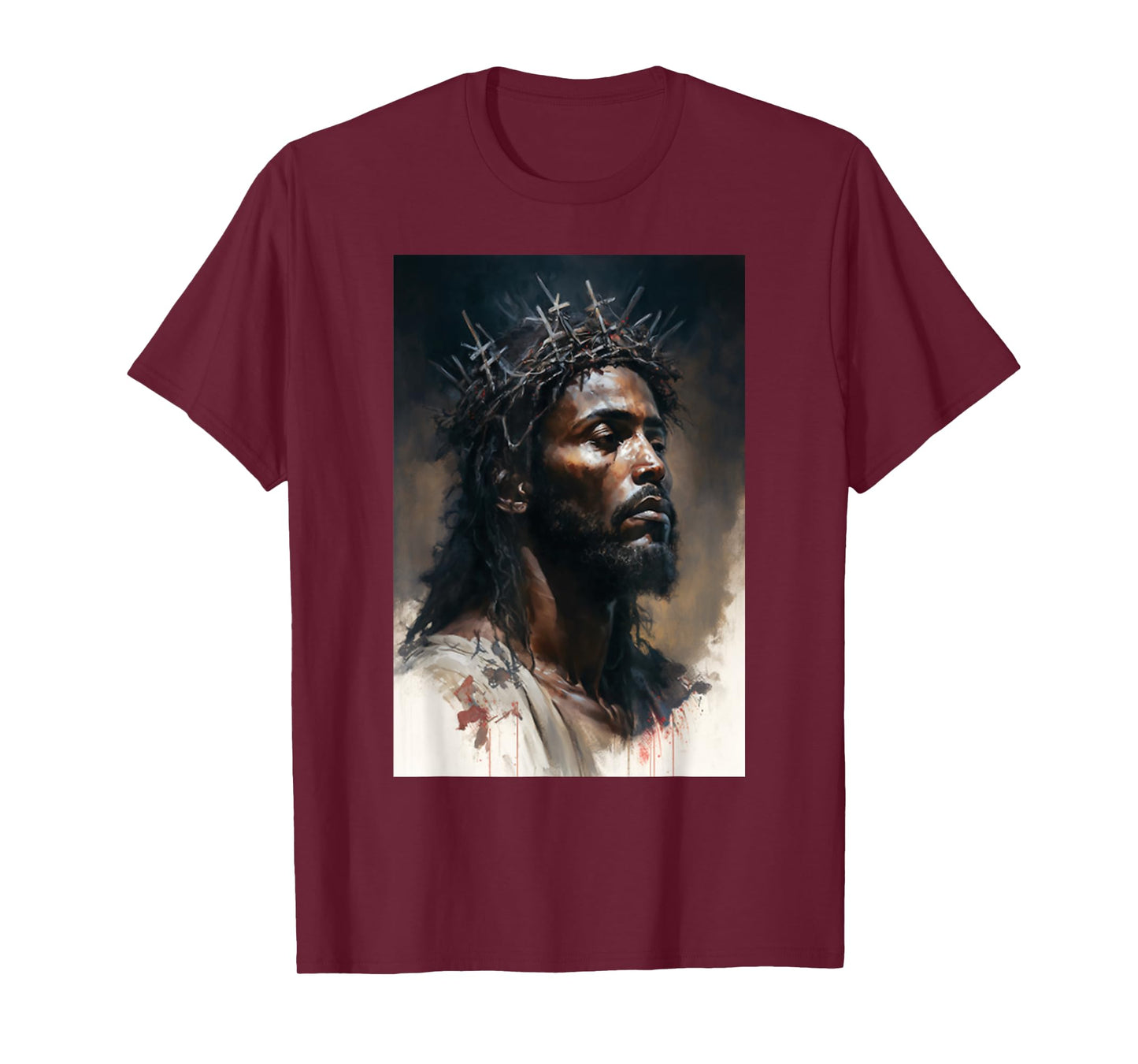Funny Black Christ African American Jesus With Crown Art T-Shirt