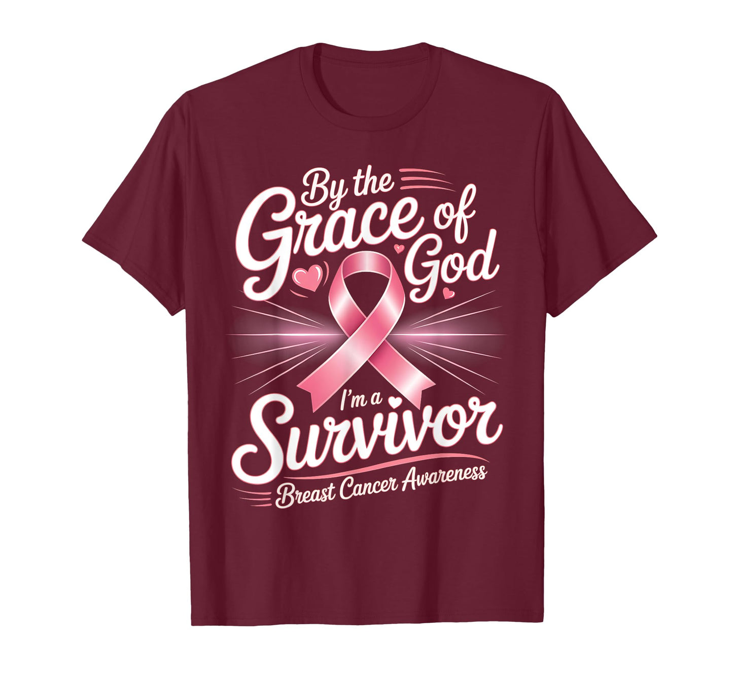 by The Grace God I'm A Survivor Breast Cancer Survivor T-Shirt