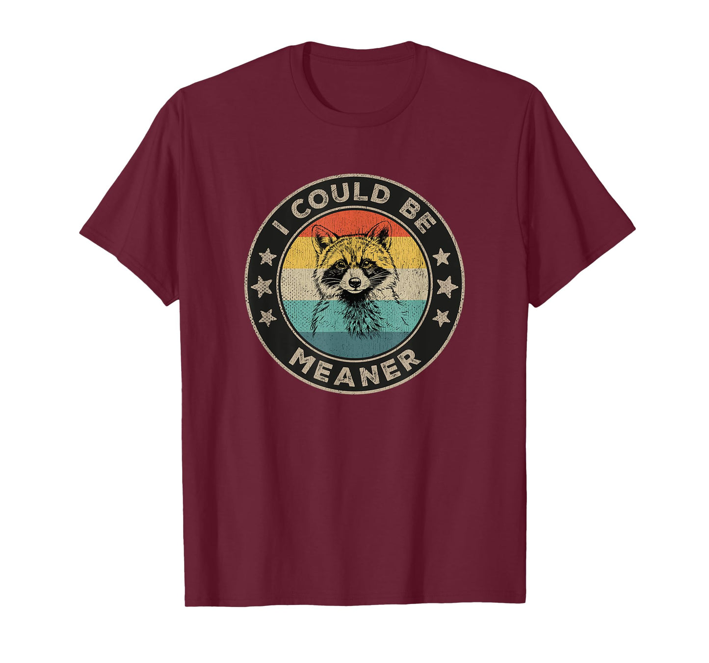 I Could Be Meaner Vintage Sarcastic Humor Funny Raccoon T-Shirt