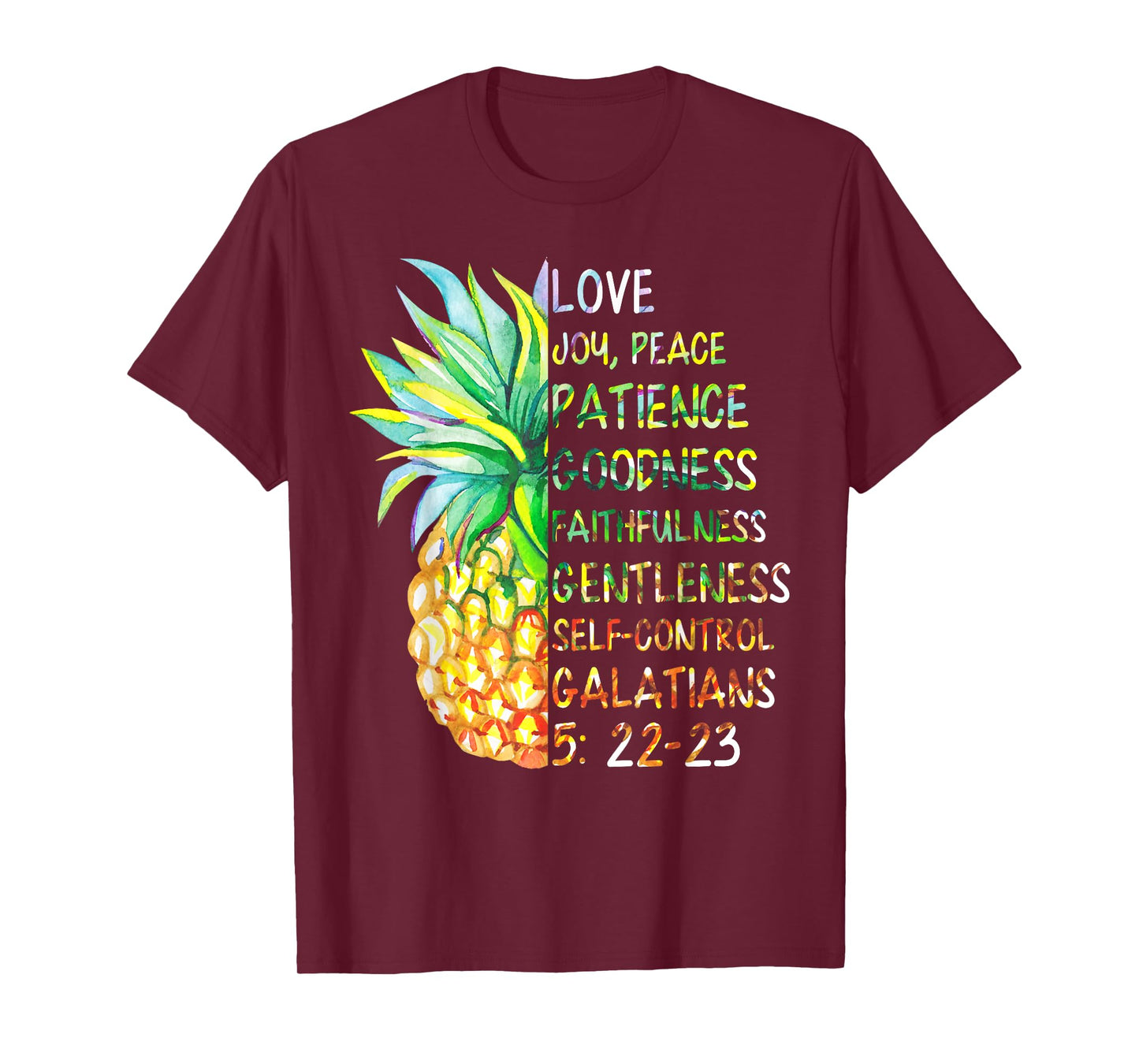 Pineapple Shirt Bible Fruit Of The Spirit Love Joy Peace T-Shirt
