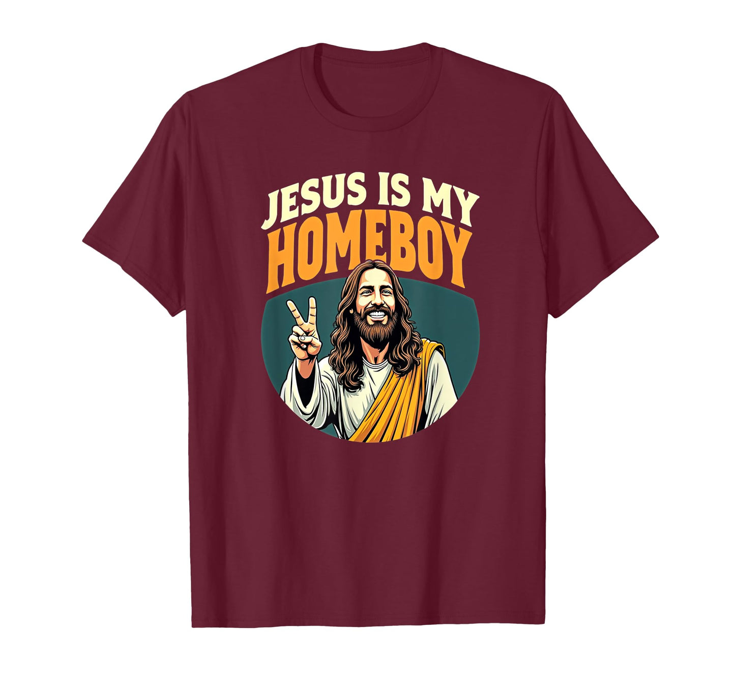 Tennessee Merchant Unisex Adults Jesus Is My Homeboy T-Shirt, Black, Small, Short Sleeve