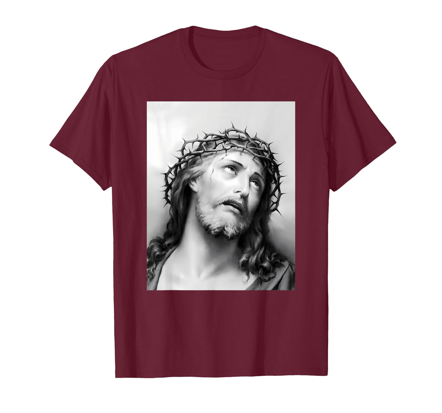 Vintage Face Of Jesus With Crown Rose Jesus Christ T-Shirt