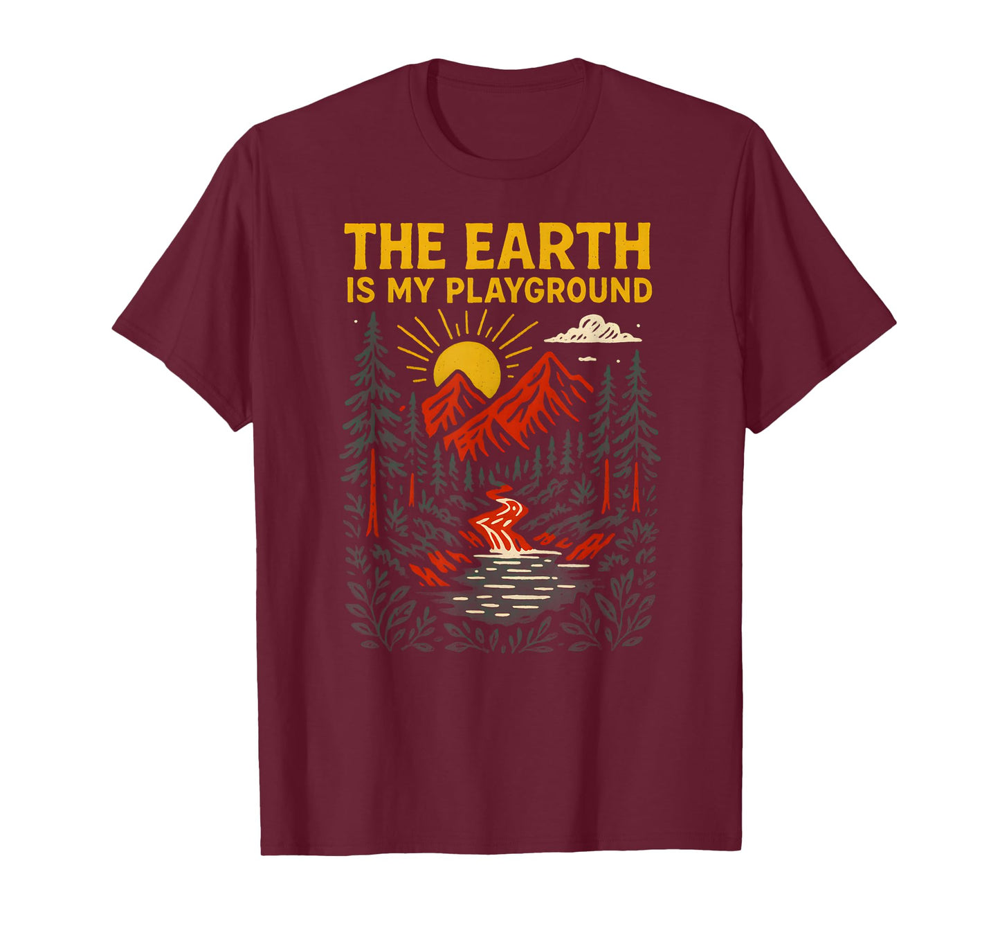 Outdoor Creation Earth is My Playground Vintage Mens Faith T-Shirt