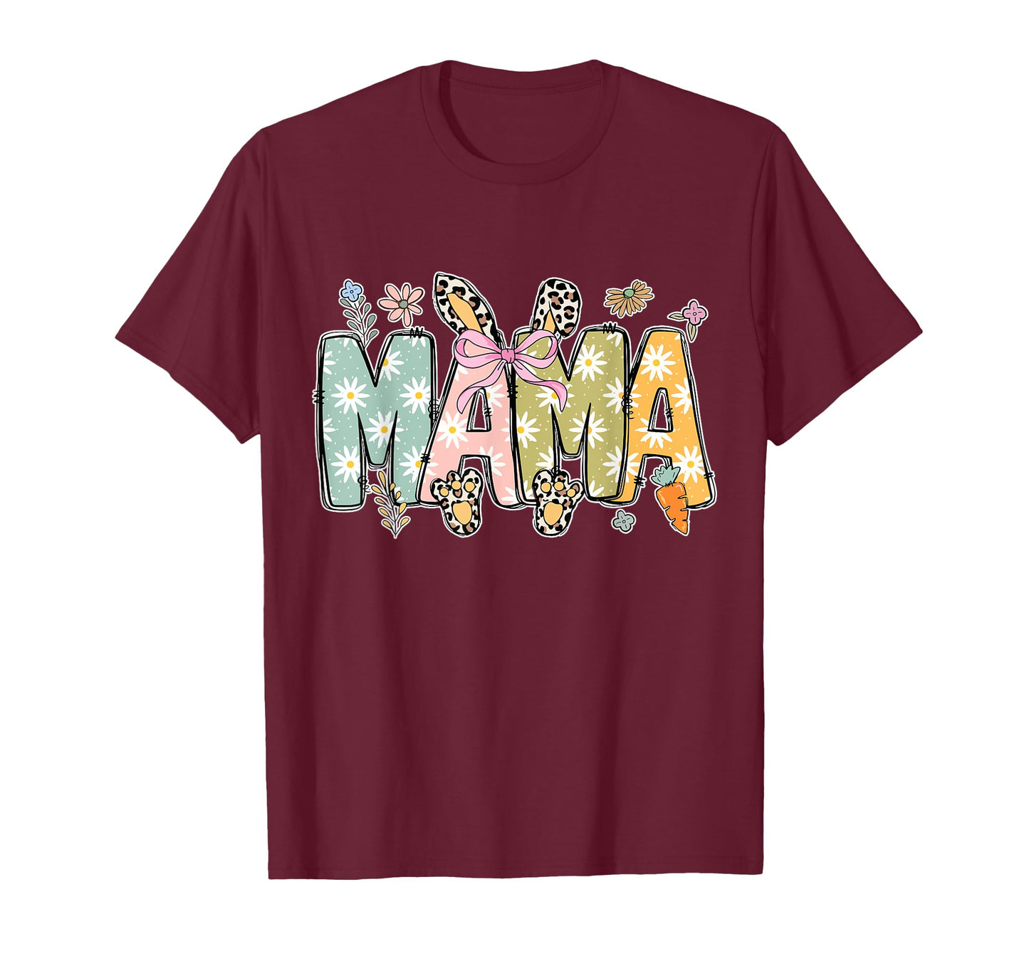 Easter Mama Bunny Coquette Bow Mama Easter Bunny Mom Women's T-Shirt