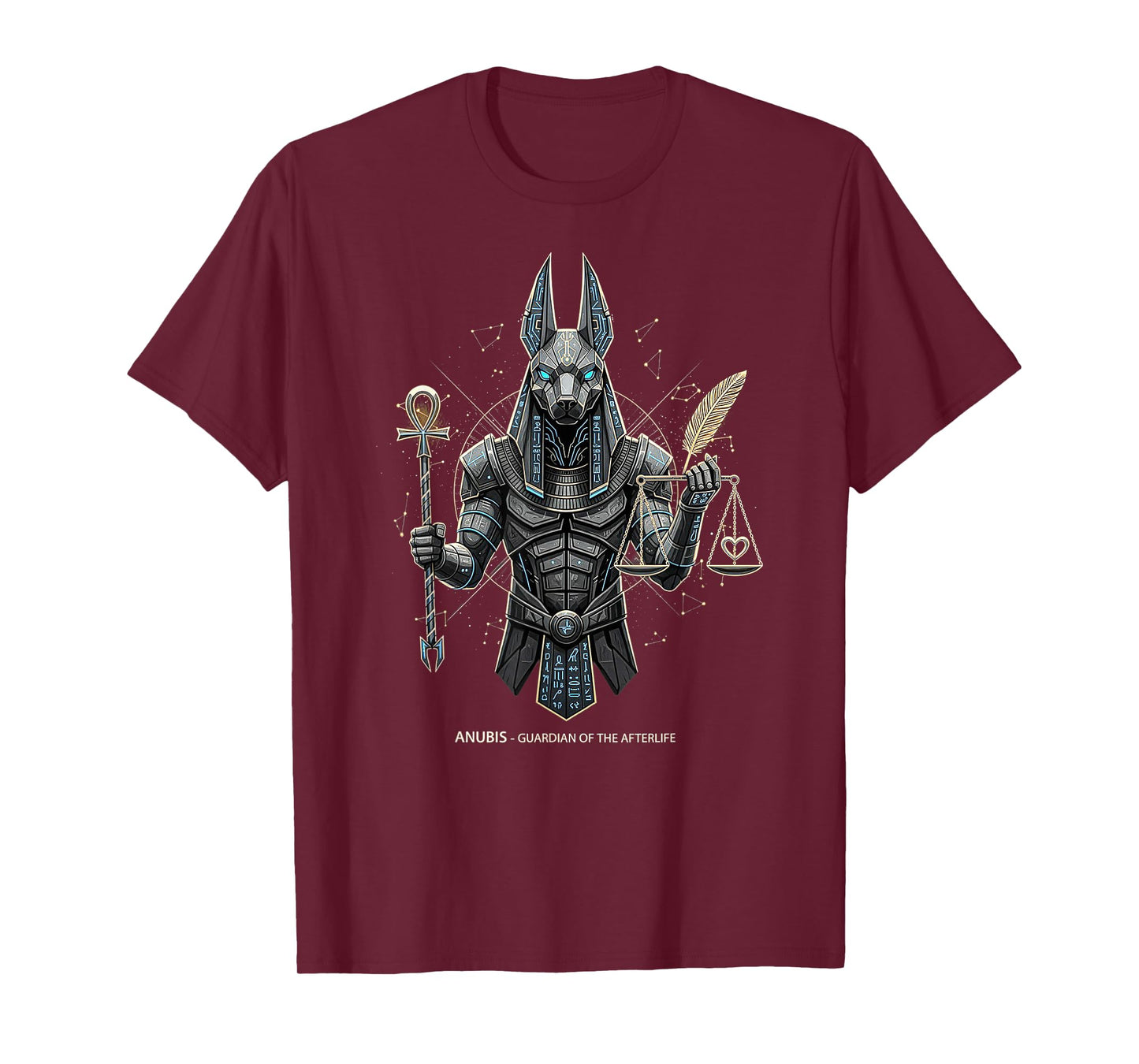 Anubis God King Pharaoh of Egypt Graphic Design Illustration T-Shirt