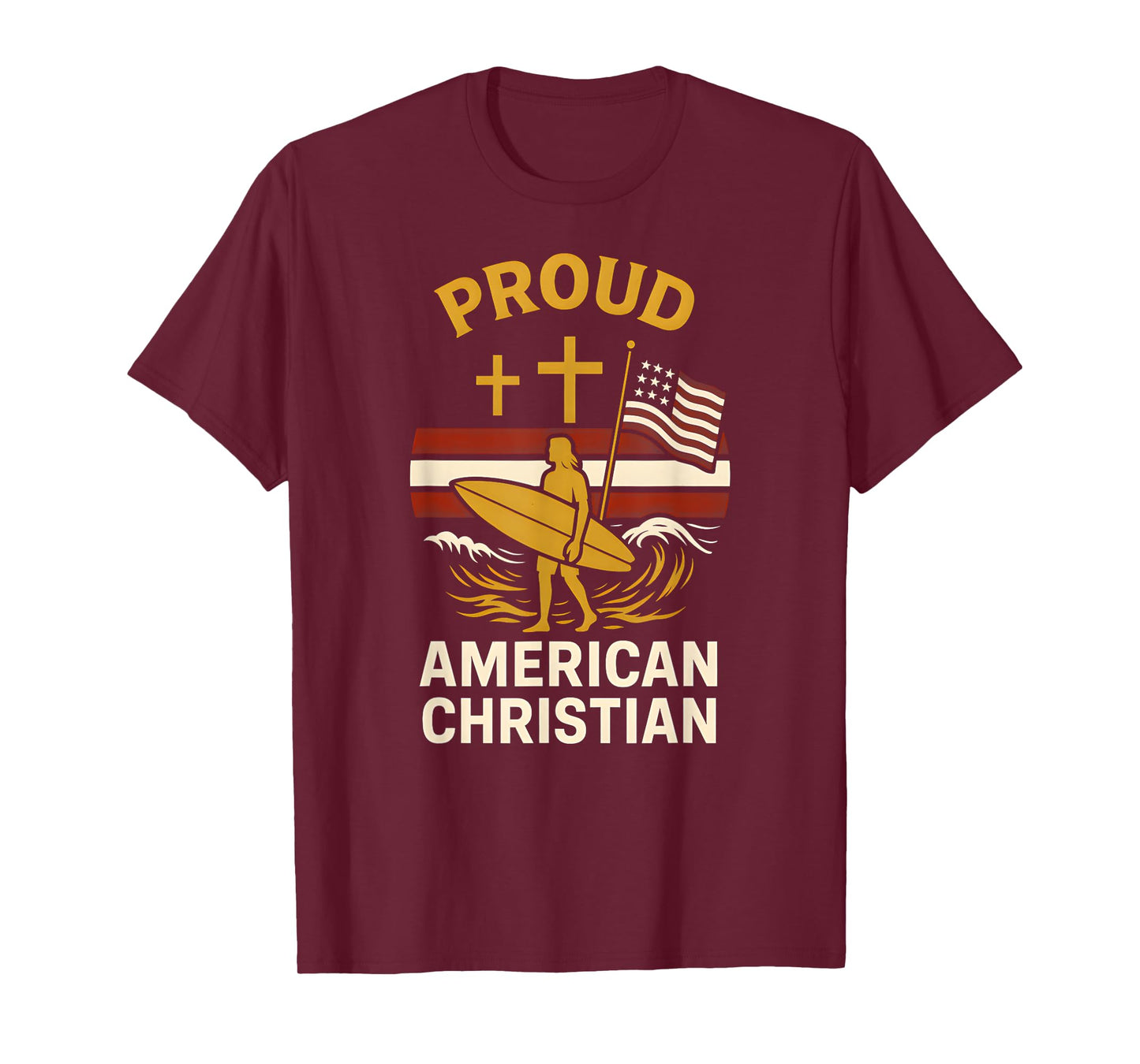 Patriotic Faith Proud American Christian Vintage Mens Faith T-Shirt