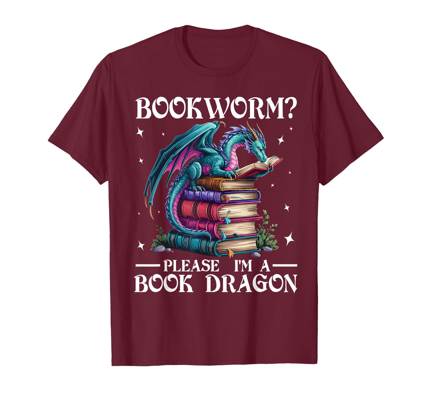 Bookworm Please I'm A Book Dragon Funny Blue Dragon T-Shirt