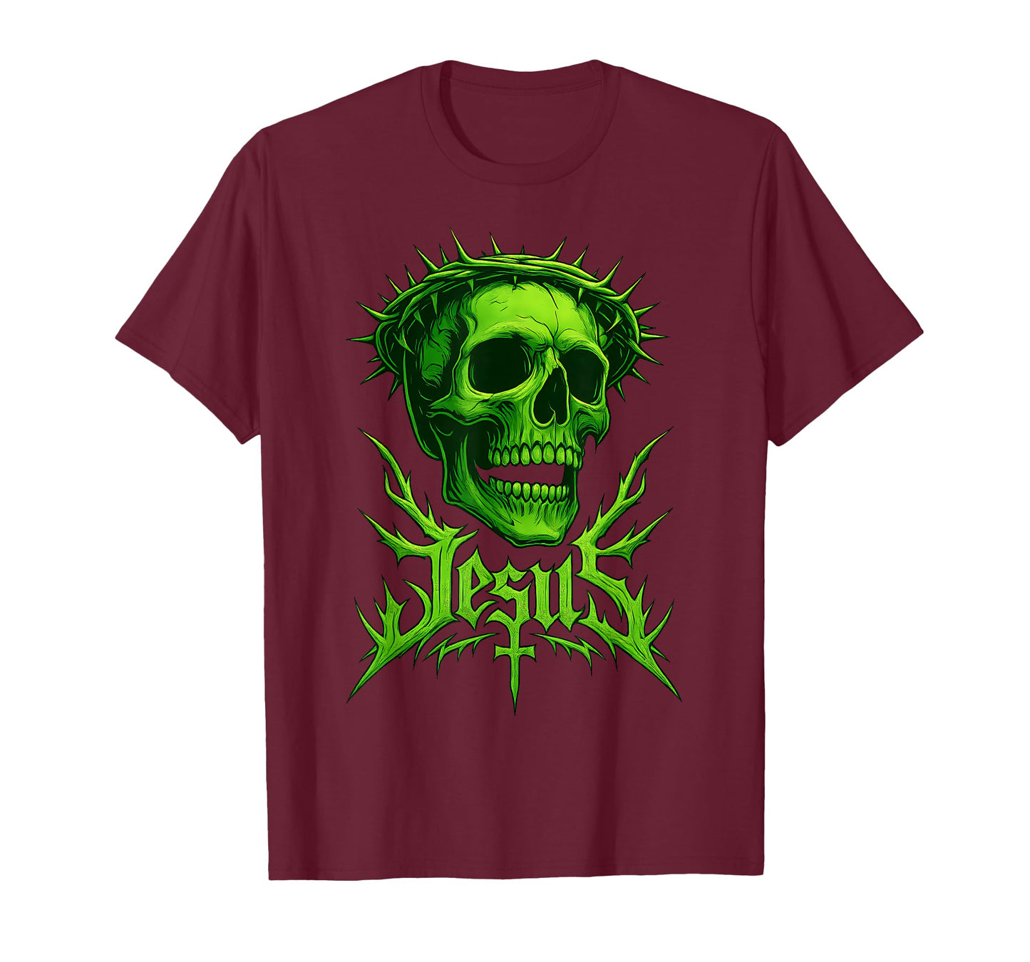 Jesus Skull Crown Christian Gothic Christcore Metal Style T-Shirt