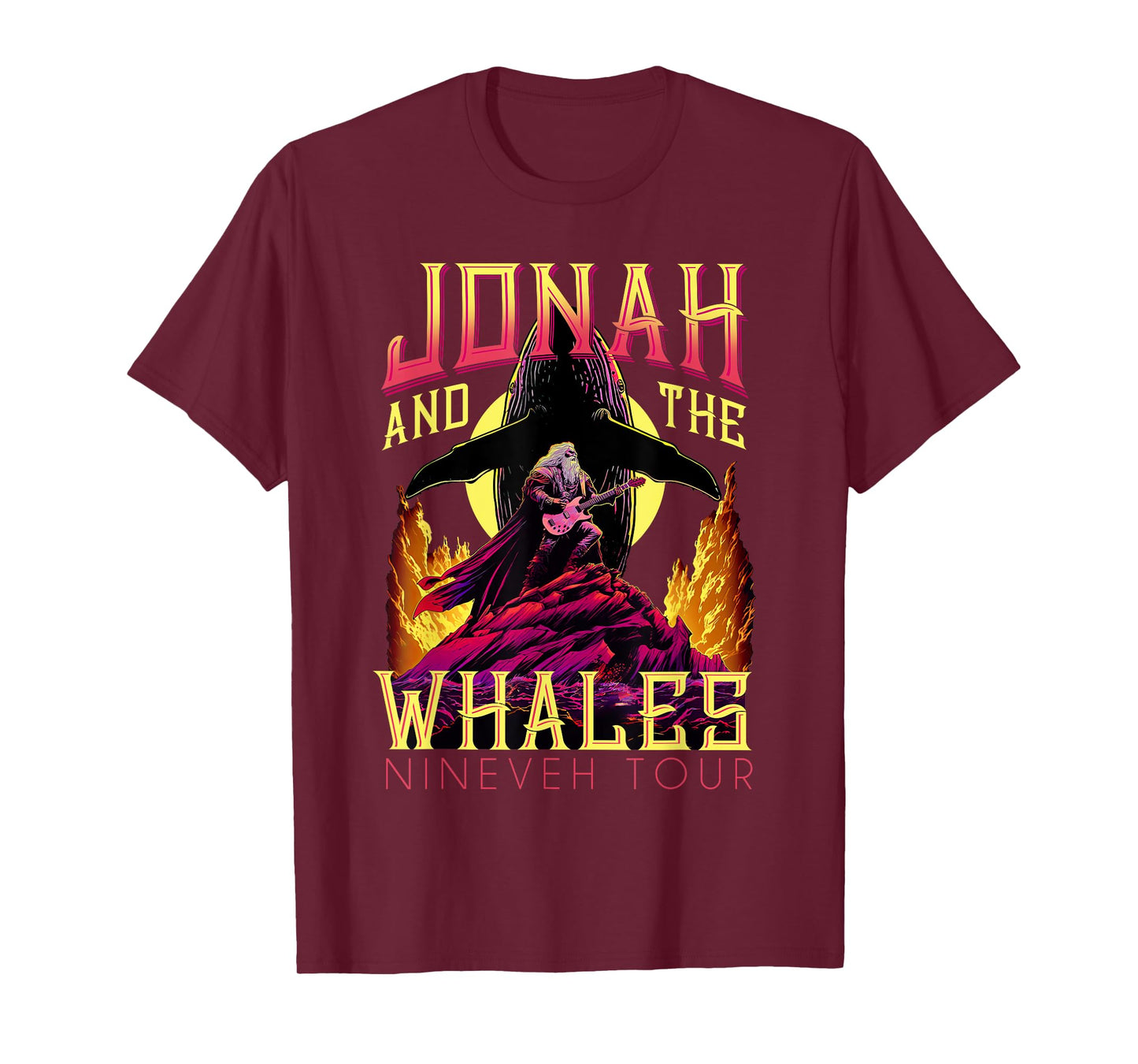 Christian Shirt for Men Jonah and Whales Funny Vintage Rock T-Shirt
