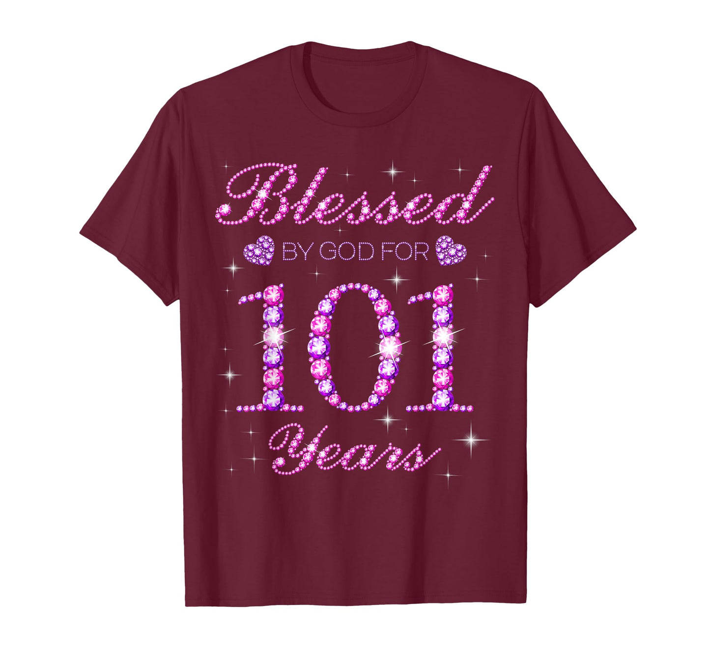 Blessed by God for 101 Years Old 101st Birthday Party T-Shirt