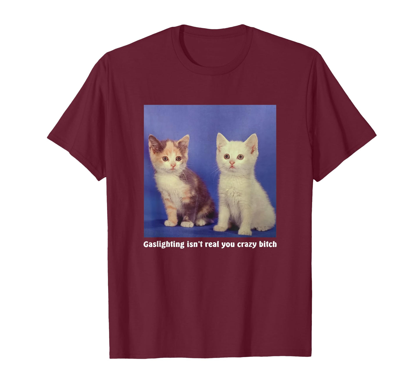 Gaslighting Isn't Real You Crazy B.I.T.C.H Funny Cat Lover T-Shirt for Men Women