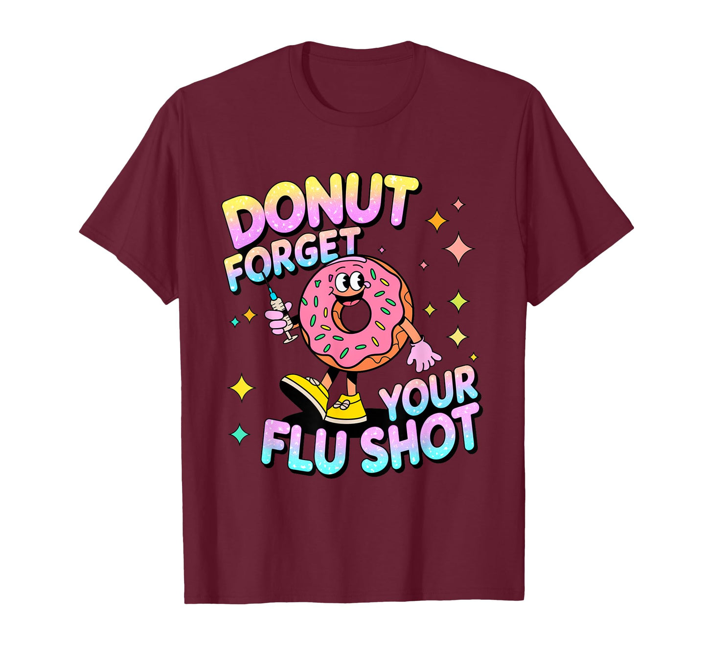 flu shot nurse medical funny nursing flu cold season donut T-Shirt