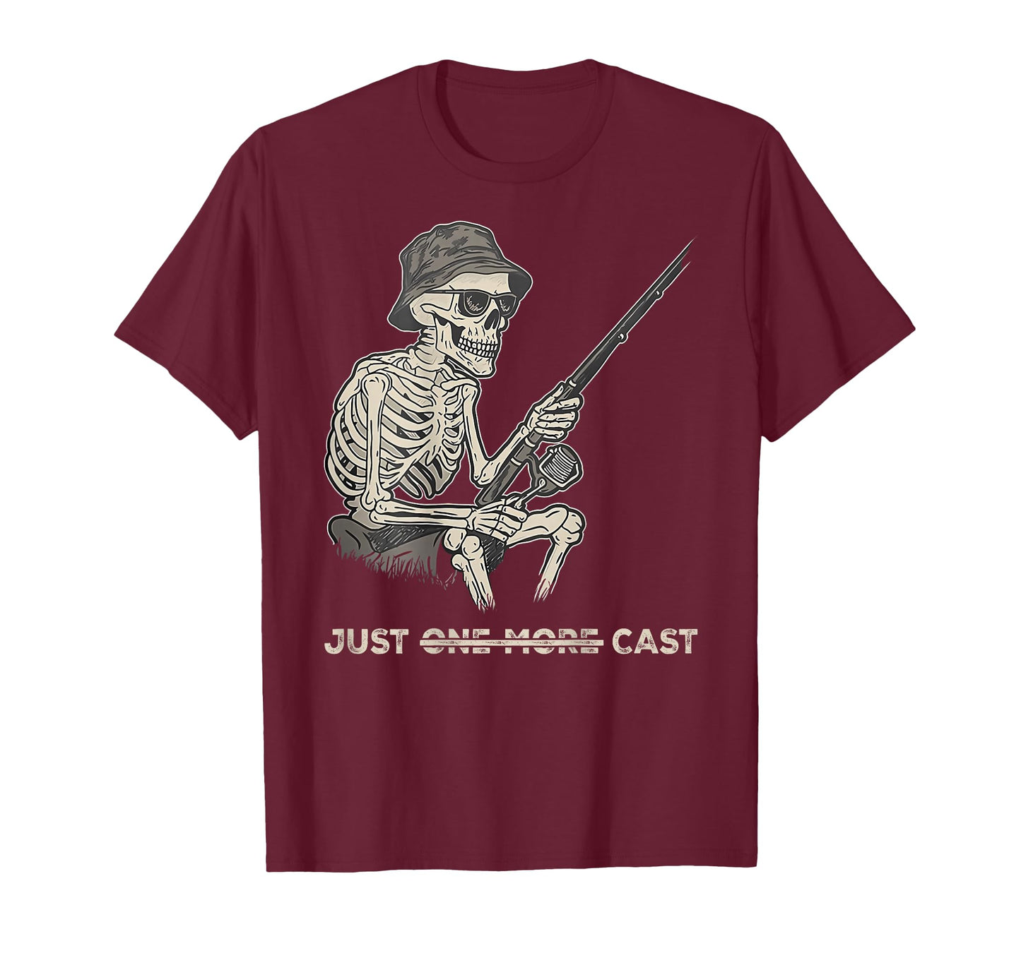 Just One More Cast - Fisherman Skeleton Fishing Lover (BACK) T-Shirt