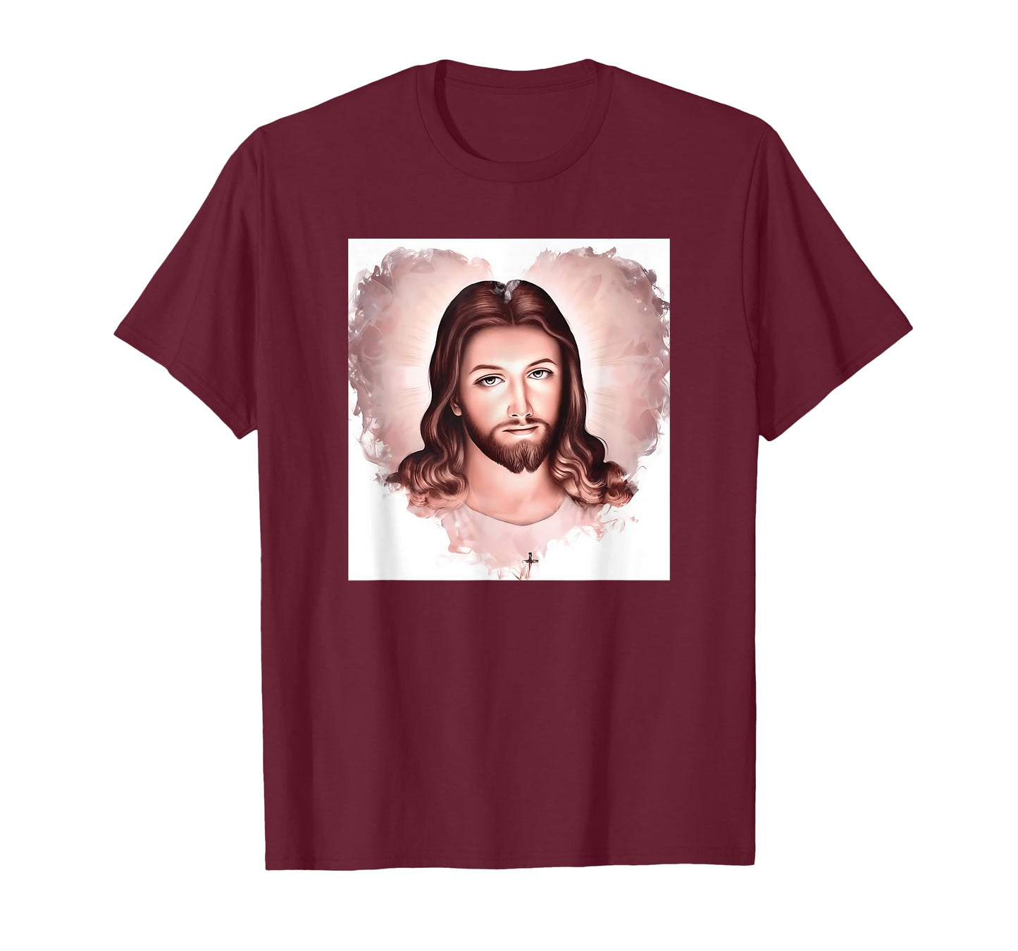 Funny The Face of Jesus Christ in A Heart Shape T-Shirt