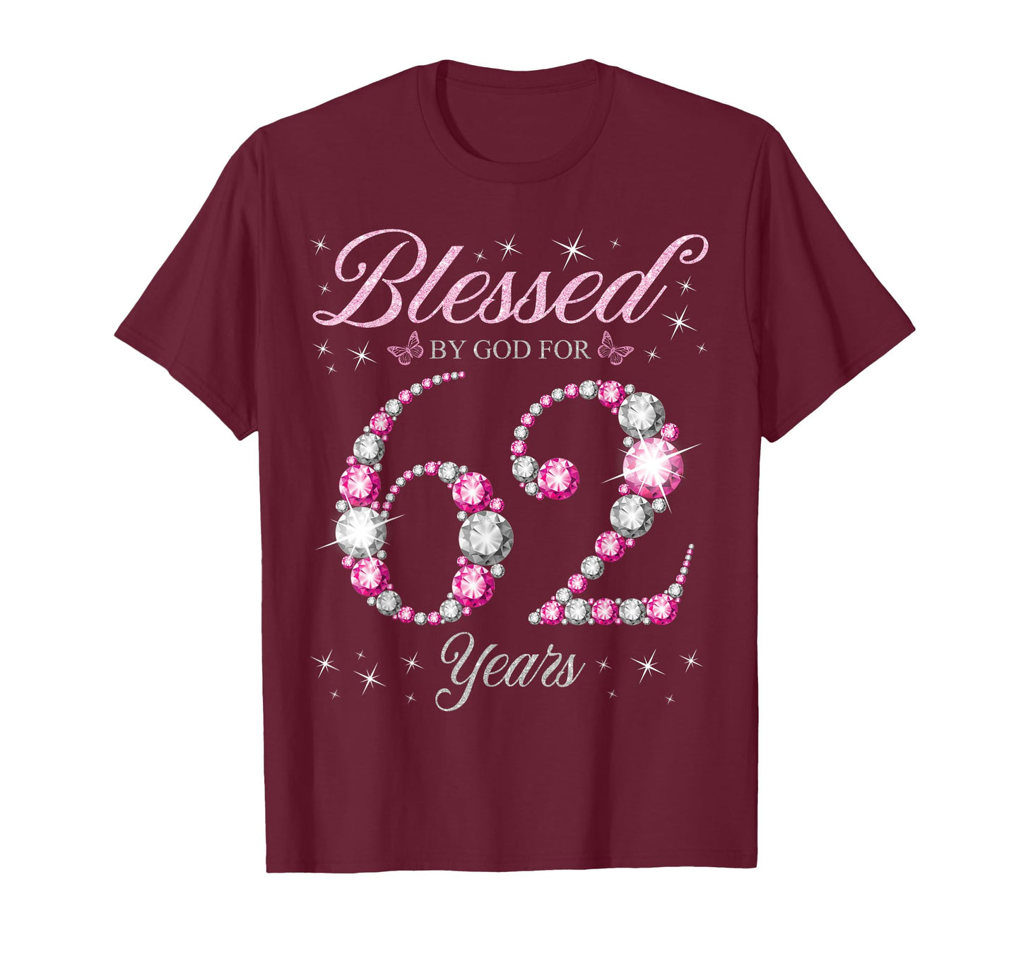 Blessed By God For 62 Years Old 62nd Birthday Party T-Shirt