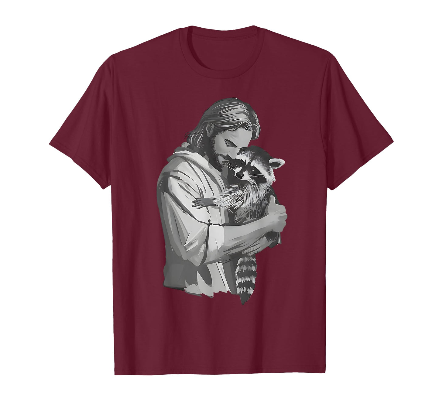 Racoon Lover Trash Panda Christian Jesus Holding A Raccoon T-Shirt