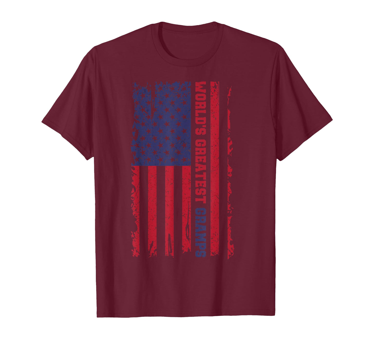 World's Greatest Gramps Vintage Father's Day Grandpa US Flag T-Shirt