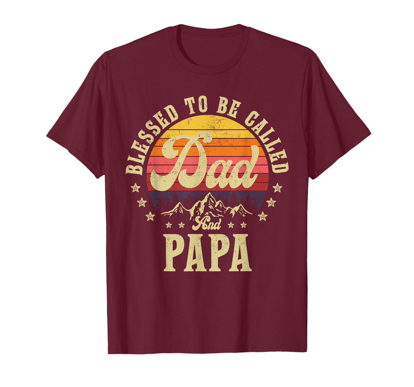 Blessed To Be Called Dad And Papa Gifts Vintage Emblem T-Shirt