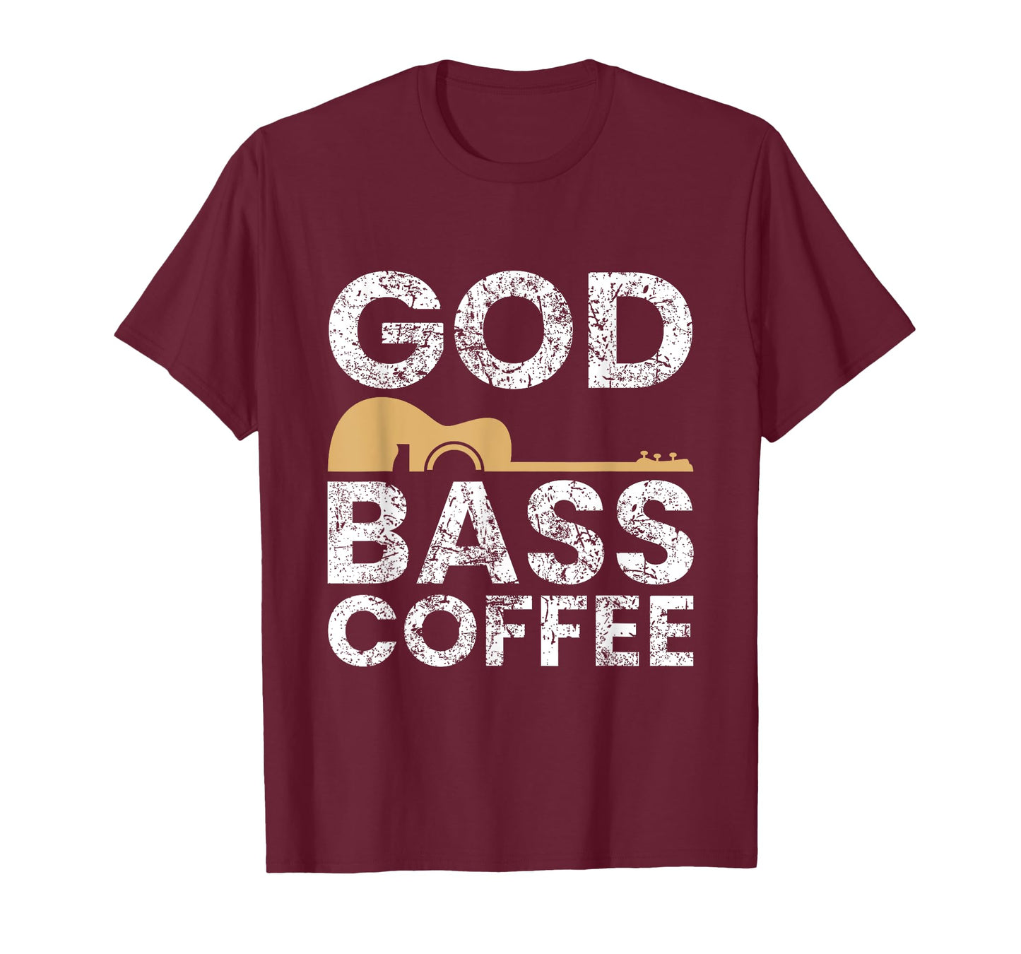 God Bass Coffee Guitar Christian Religious Church Music Gift T-Shirt