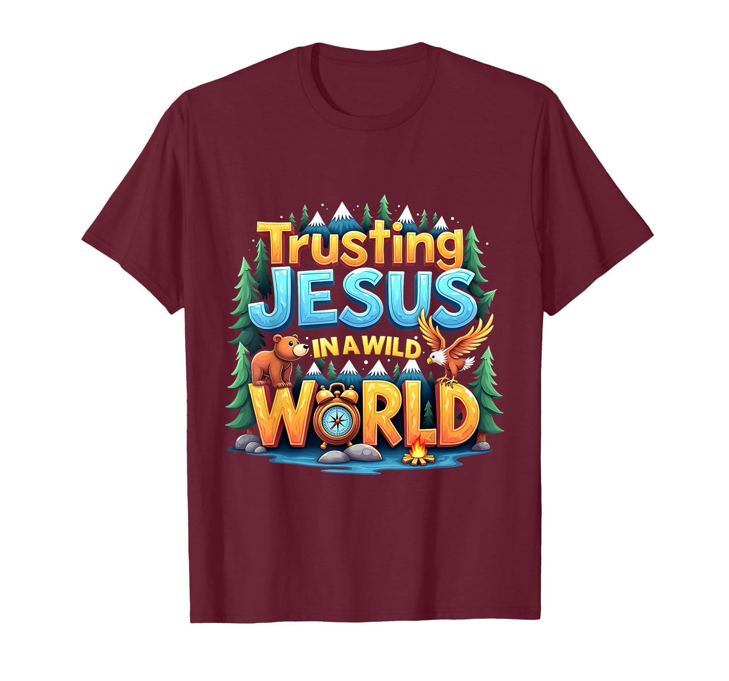 Trusting Jesus Camp Christian Summer True North VBS 2025 T-Shirt