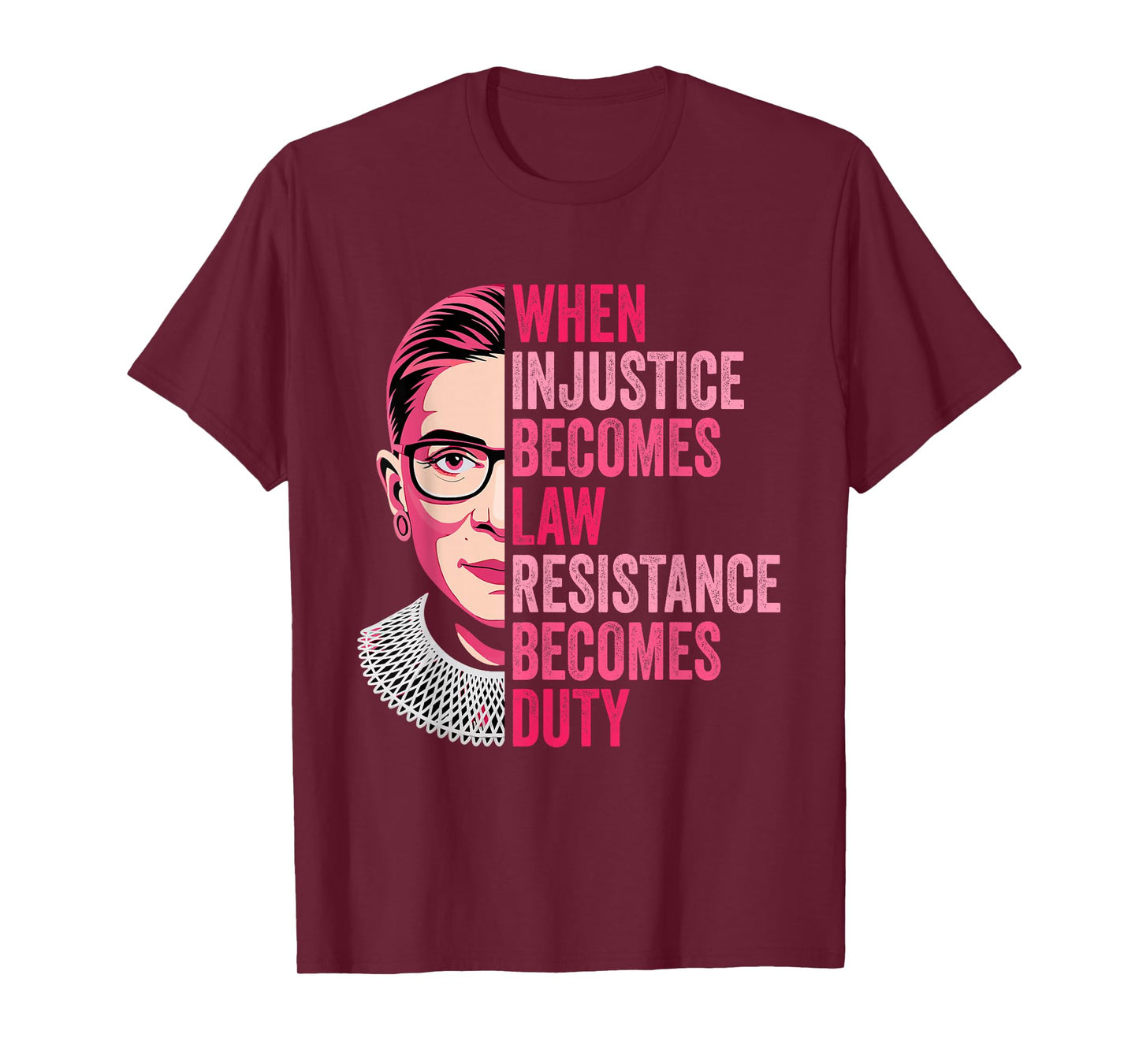 When Injustice Becomes Law Resistance Becomes Duty RBG Quote T-Shirt