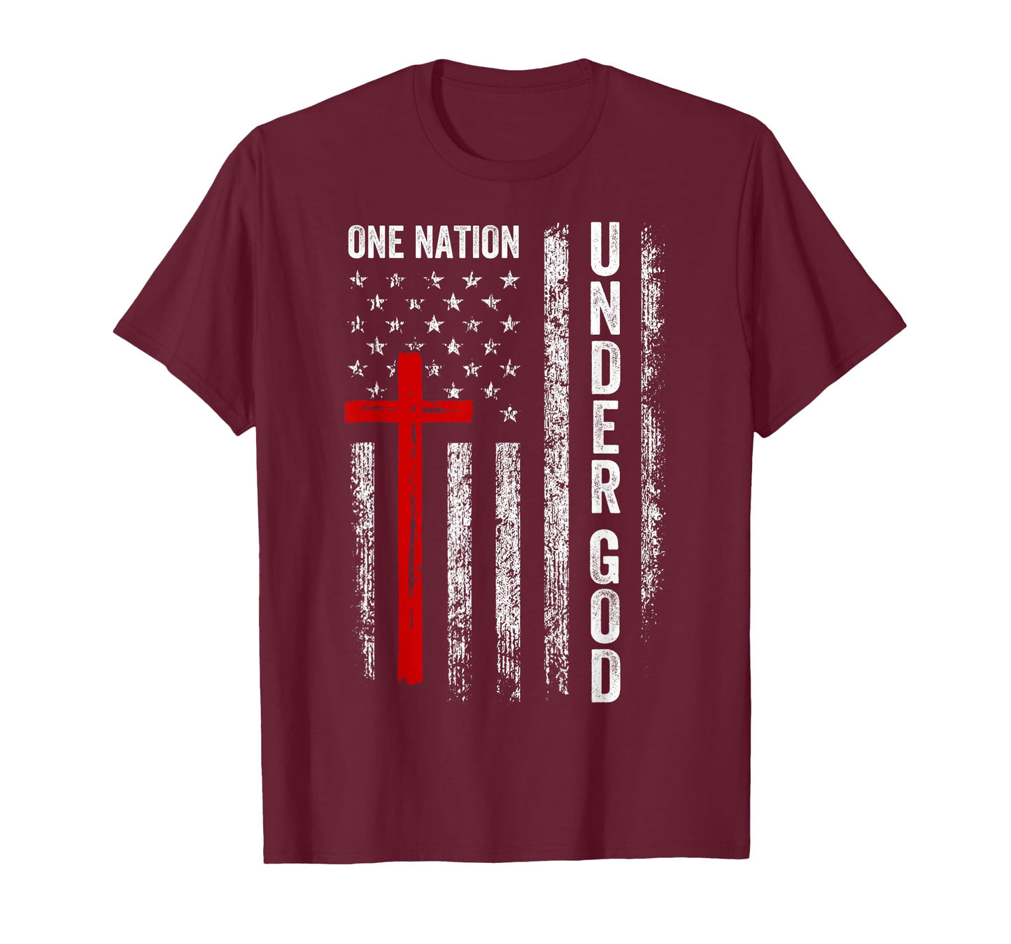 USA Flag Christian Faith Family Freedom Dad Men 4th Of July T-Shirt
