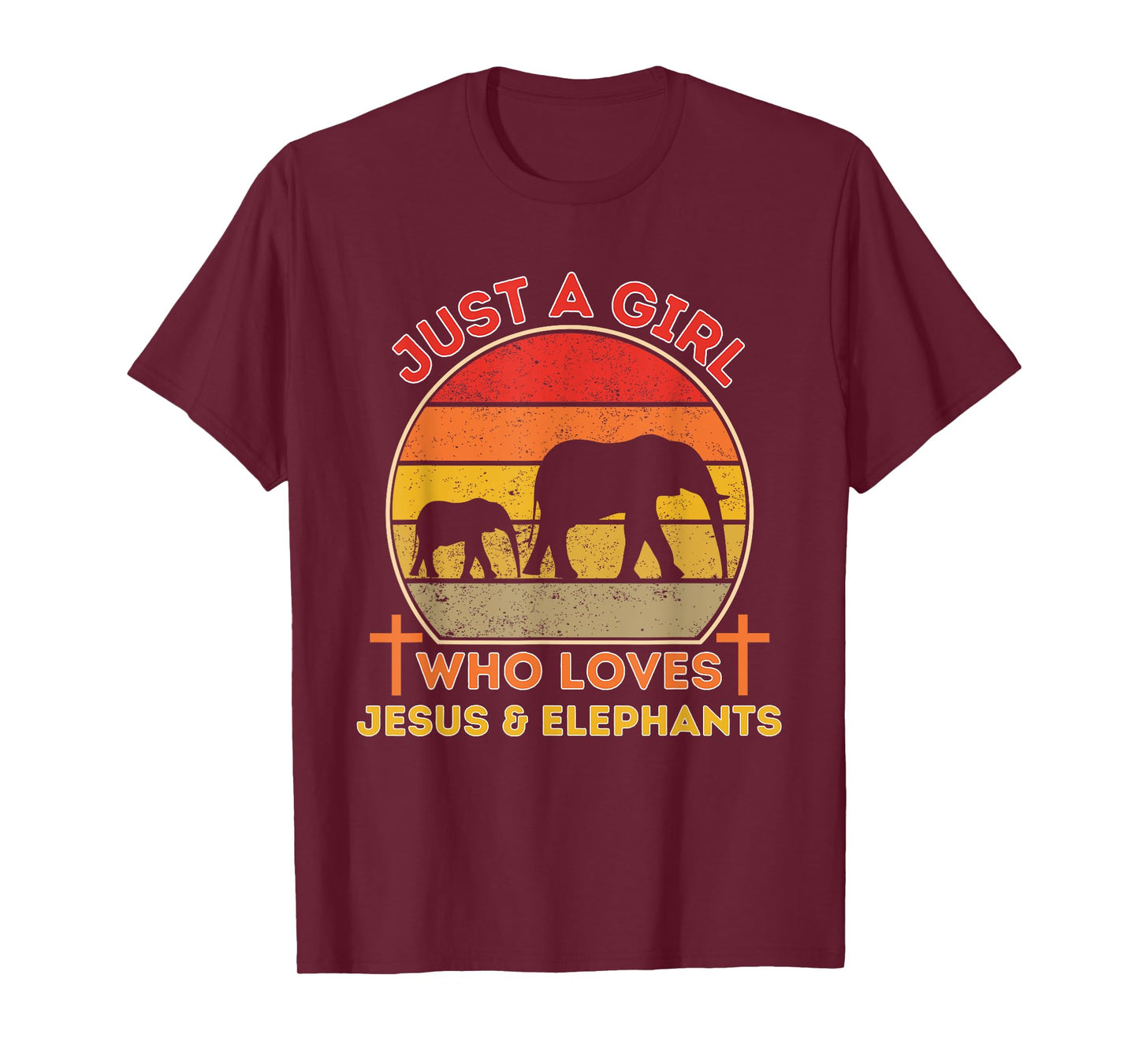 Just A Girl Who Loves Jesus And Elephants - Retro Christian T-Shirt