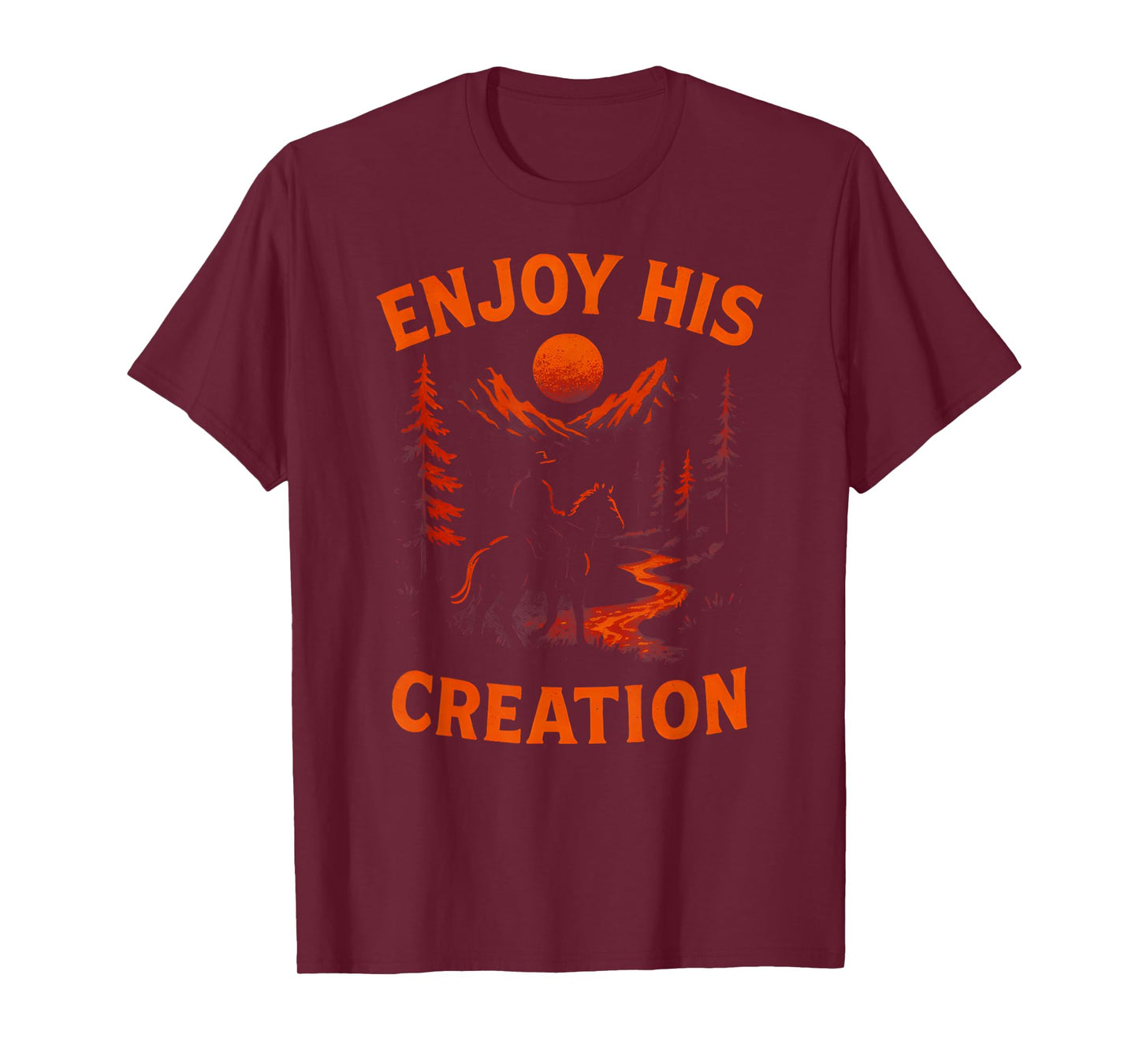 Outdoors Enjoy His Creation Vintage Mens Christian Faith T-Shirt