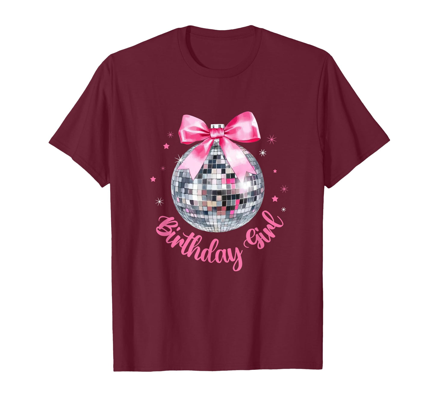 Birthday Girl Coquette Bow Disco Ball Funny Birthday Party T-Shirt