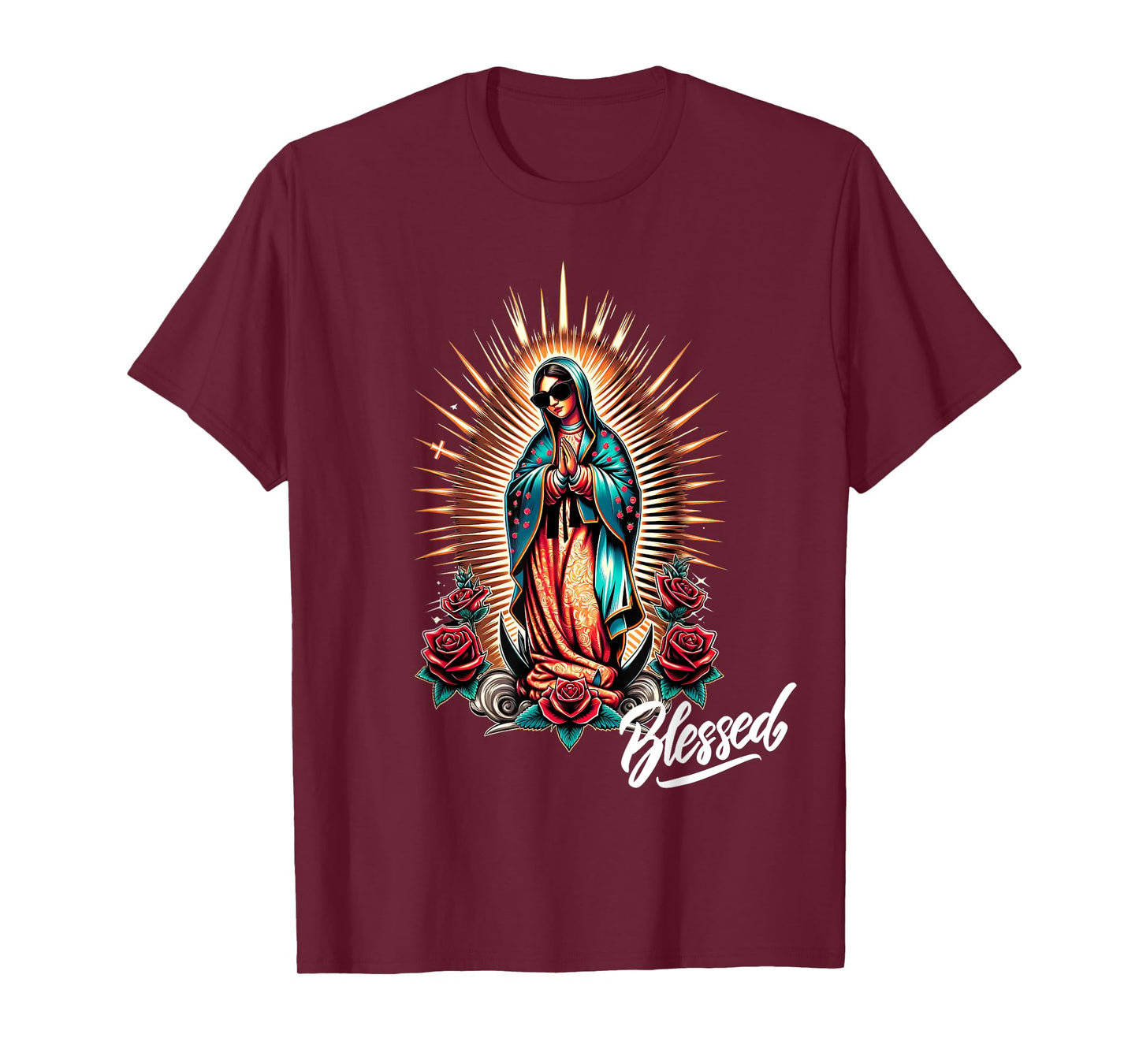 Chicano Latino Mexican Mary Guadalupe Blessed Religious T-Shirt
