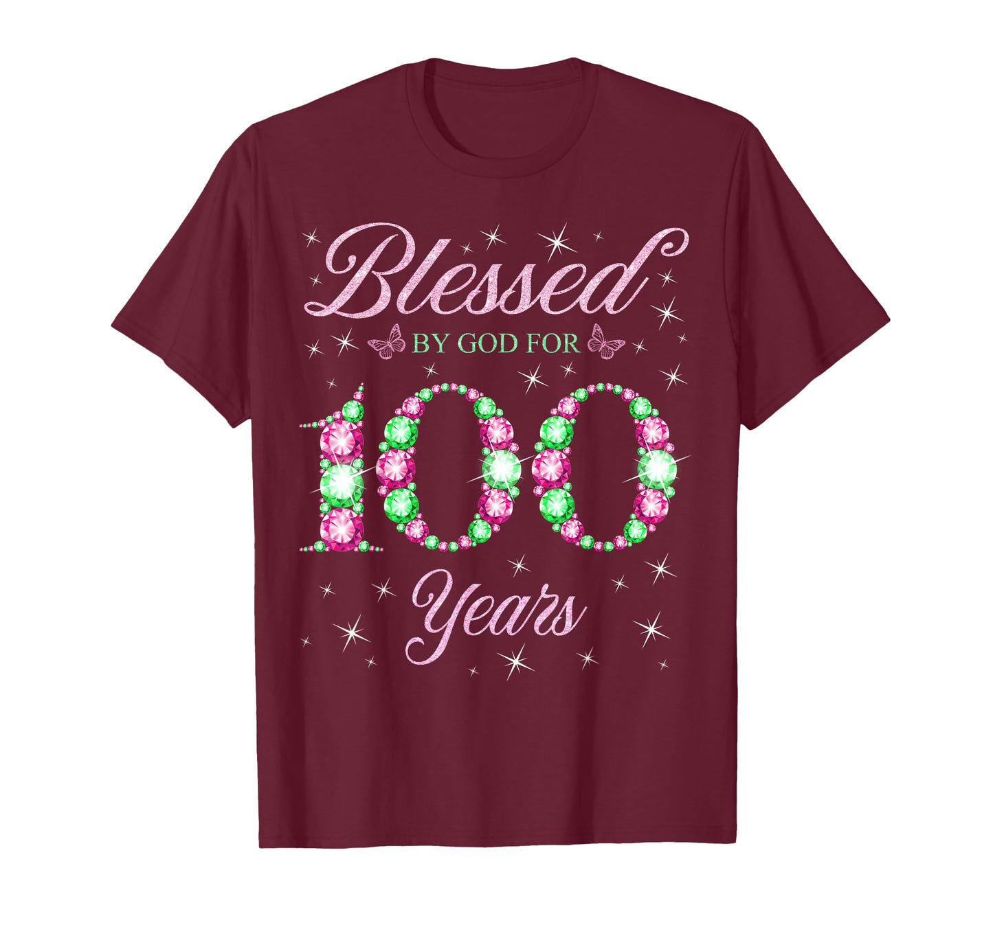 Blessed By God For 100 Years Old 100th Birthday Party T-Shirt