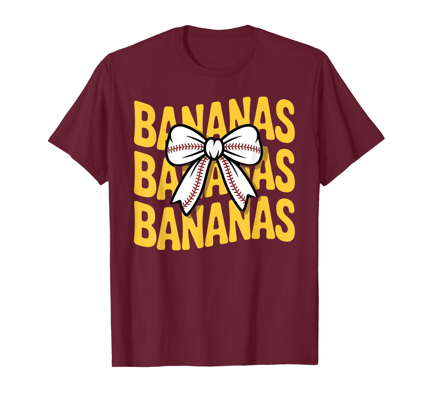 Retro Bananas Last Name Coquette Bow Women Girls kids T-Shirt