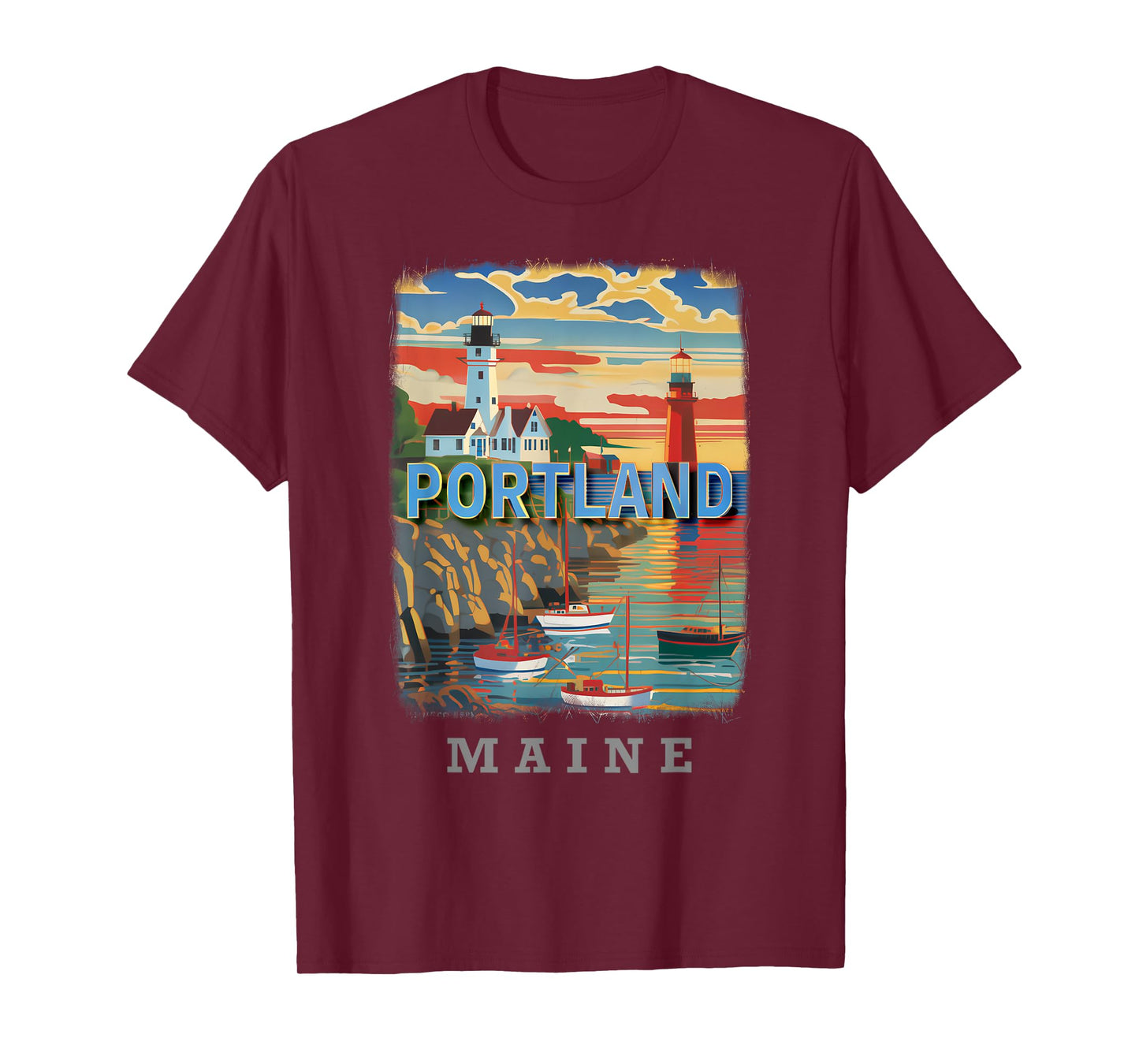 Portland Maine ME Coastal Charm SD719 T-Shirt