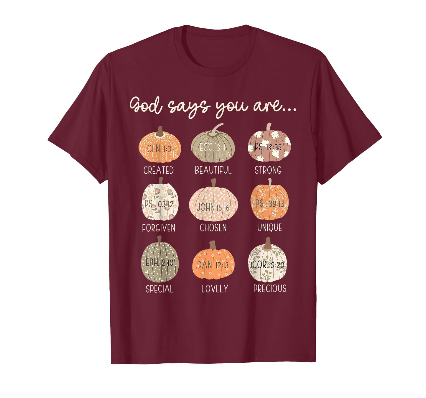 God Say You Are Pumpkin Bible Verses Christian Thanksgiving T-Shirt
