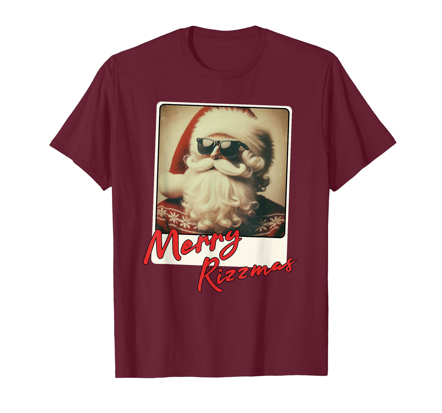 Merry Rizzmas Teens Kids Boys Vintage Christmas Santa Claus T-Shirt