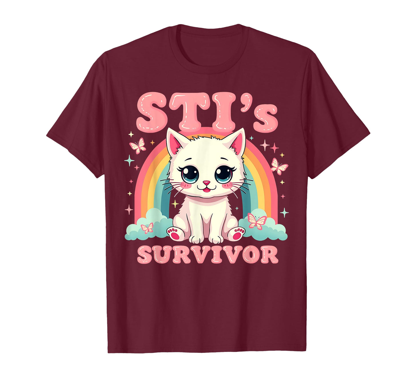 Chlamydia Survivor Cat Funny Adult Humor Inappropriate T-Shirt