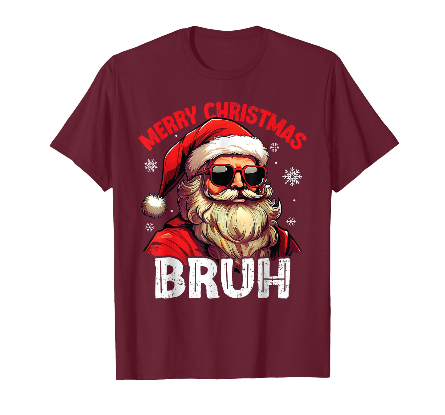 Merry Christmas Bruh Funny Santa Claus Retro Men Women Kids T-Shirt