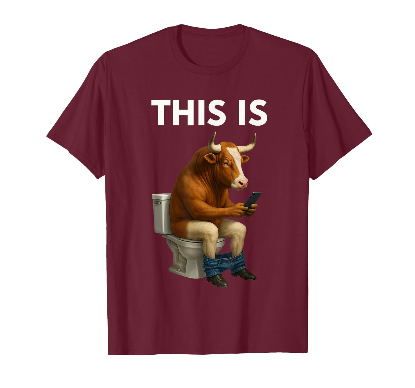 This Is Bullsht Funny Cow Toilet Humorous Men Women T-Shirt