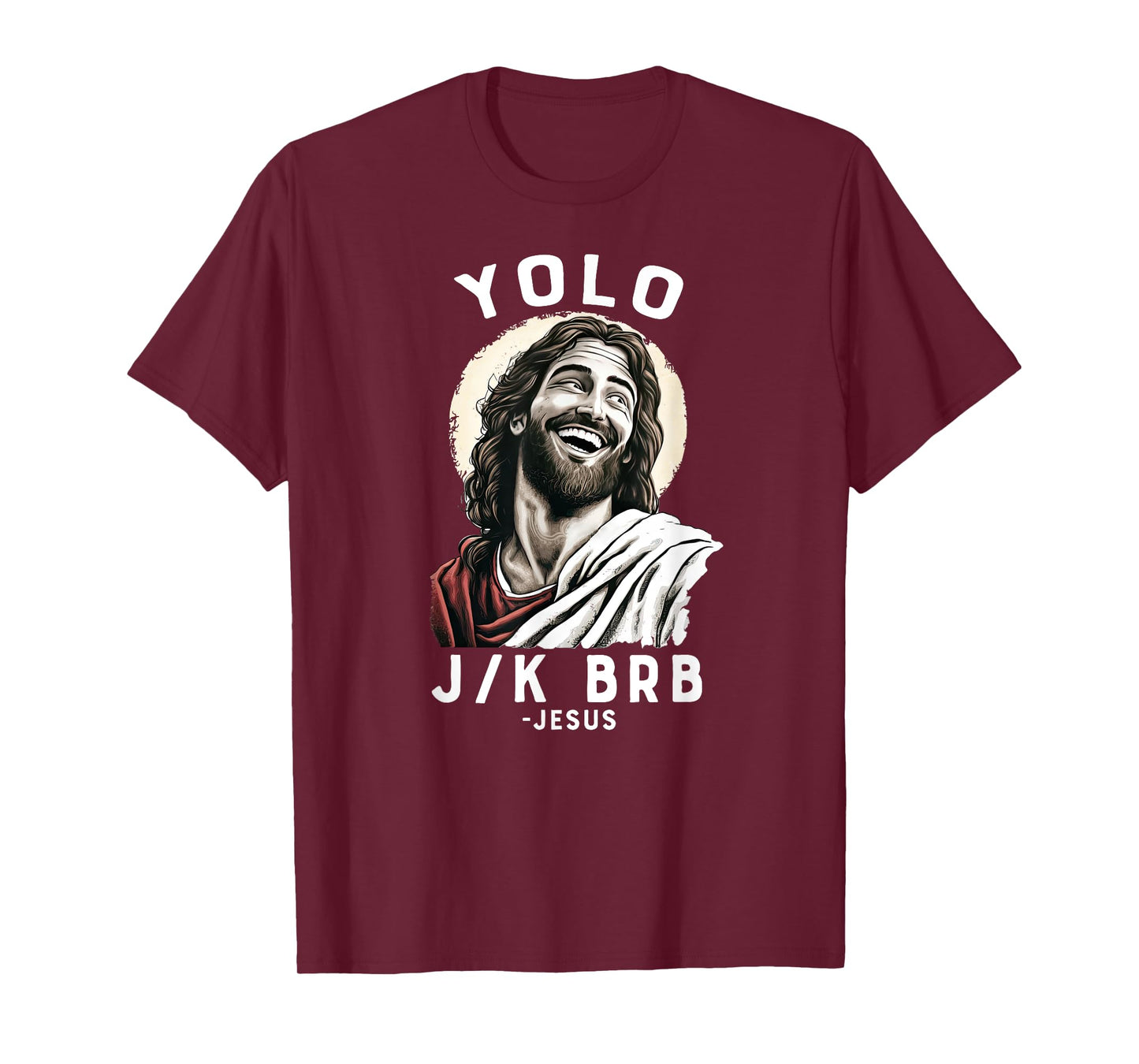 Team Jesus 28:6 Funny Christian Easter Jesus YOLO JK BRB T-Shirt - Black, Small