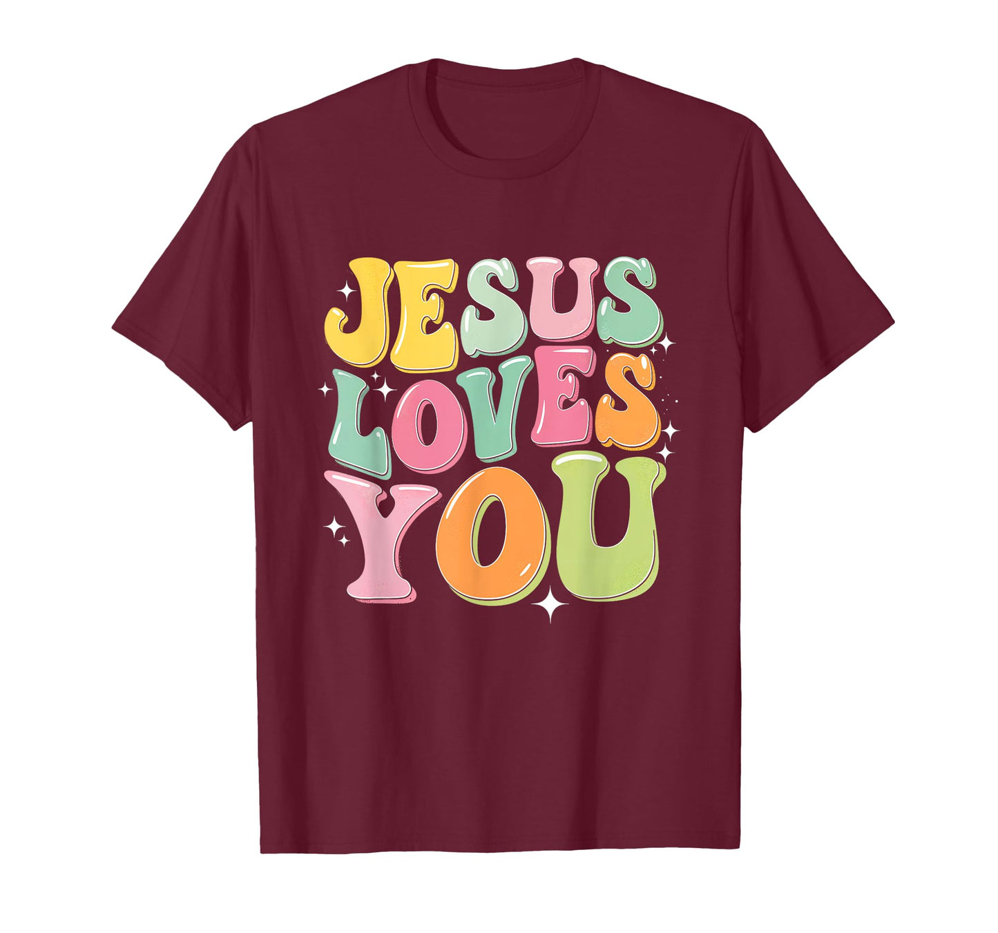 Jesus Loves You Retro Colorful Faith Inspiration T-Shirt