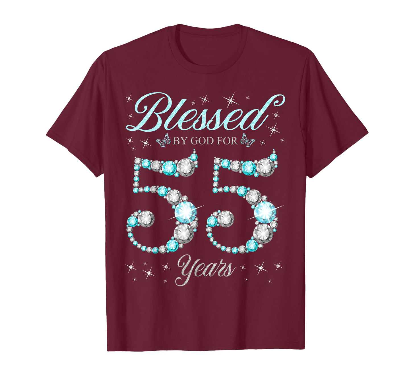 Blessed By God For 55 Years Old 55th Birthday B-Day Party T-Shirt