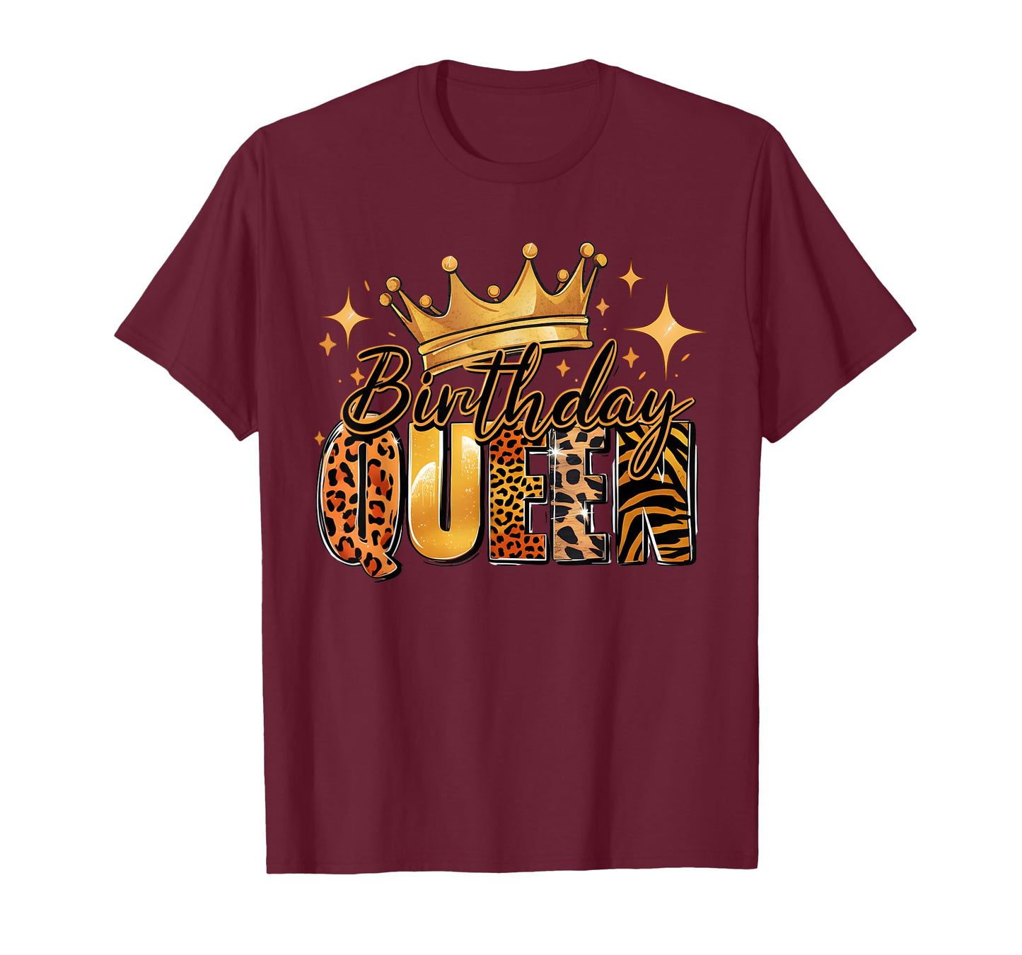 Birthday Queen Golden Crown American Afro Girls Women party T-Shirt